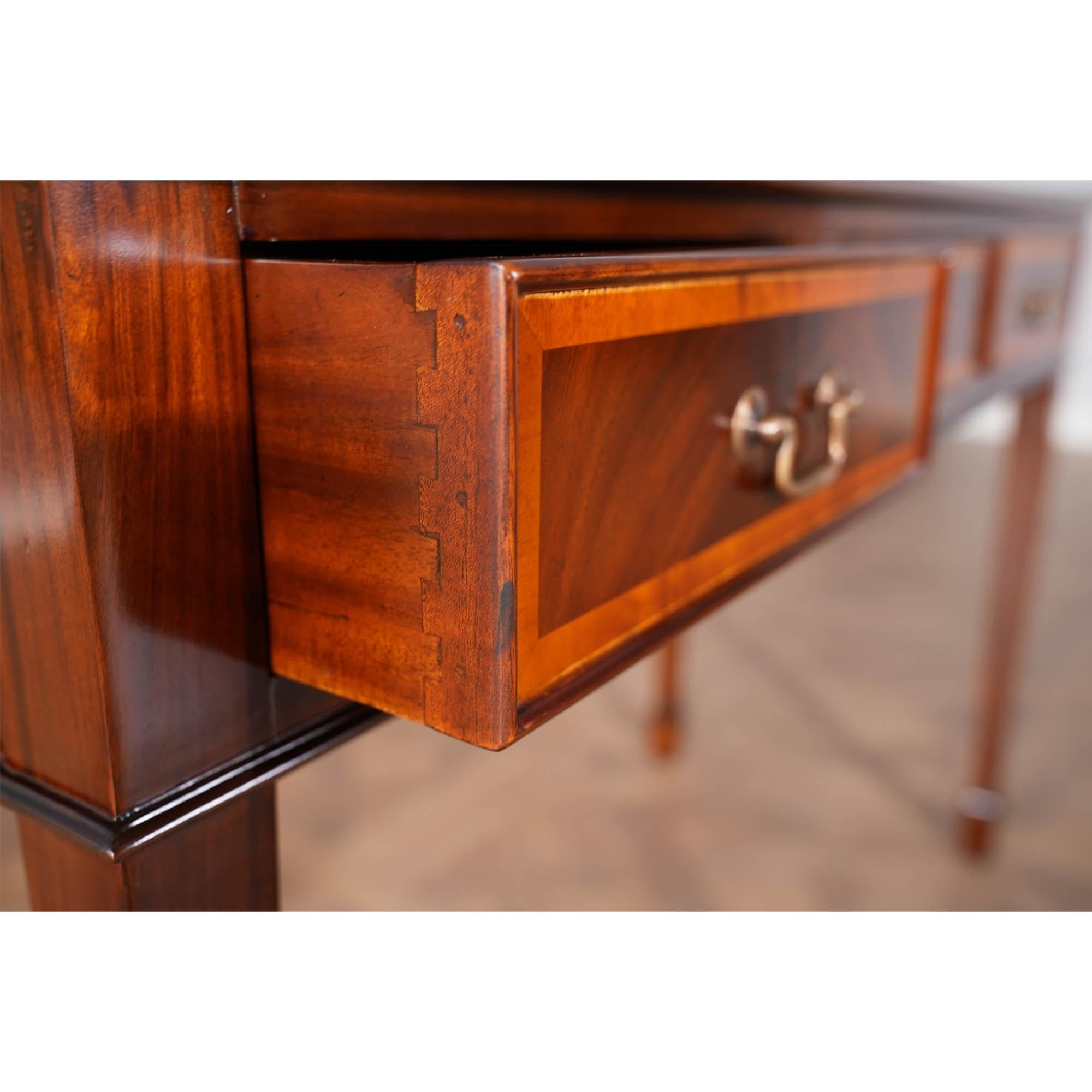 Large Mahogany Banded Console For Sale 2