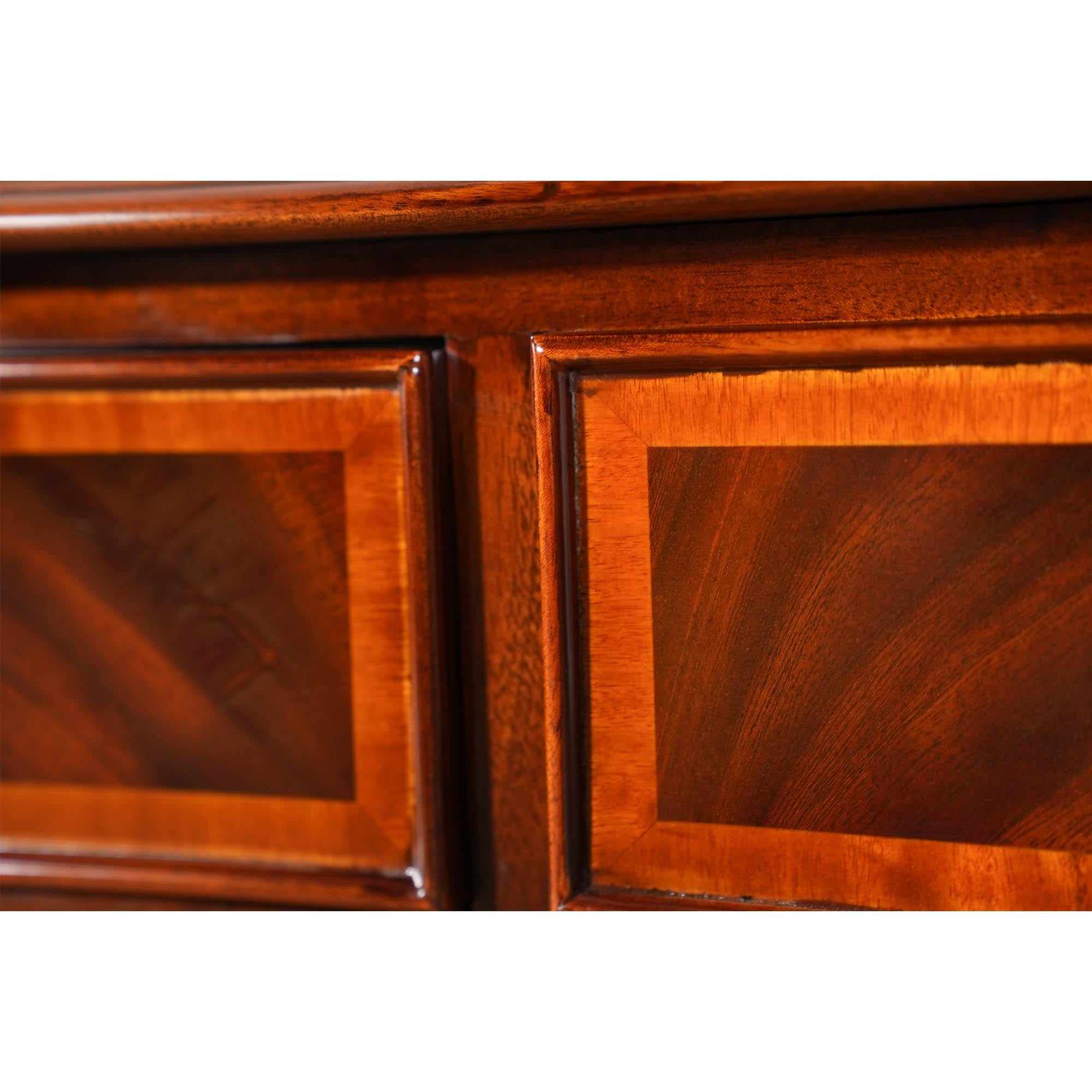 Large Mahogany Banded Console For Sale 4