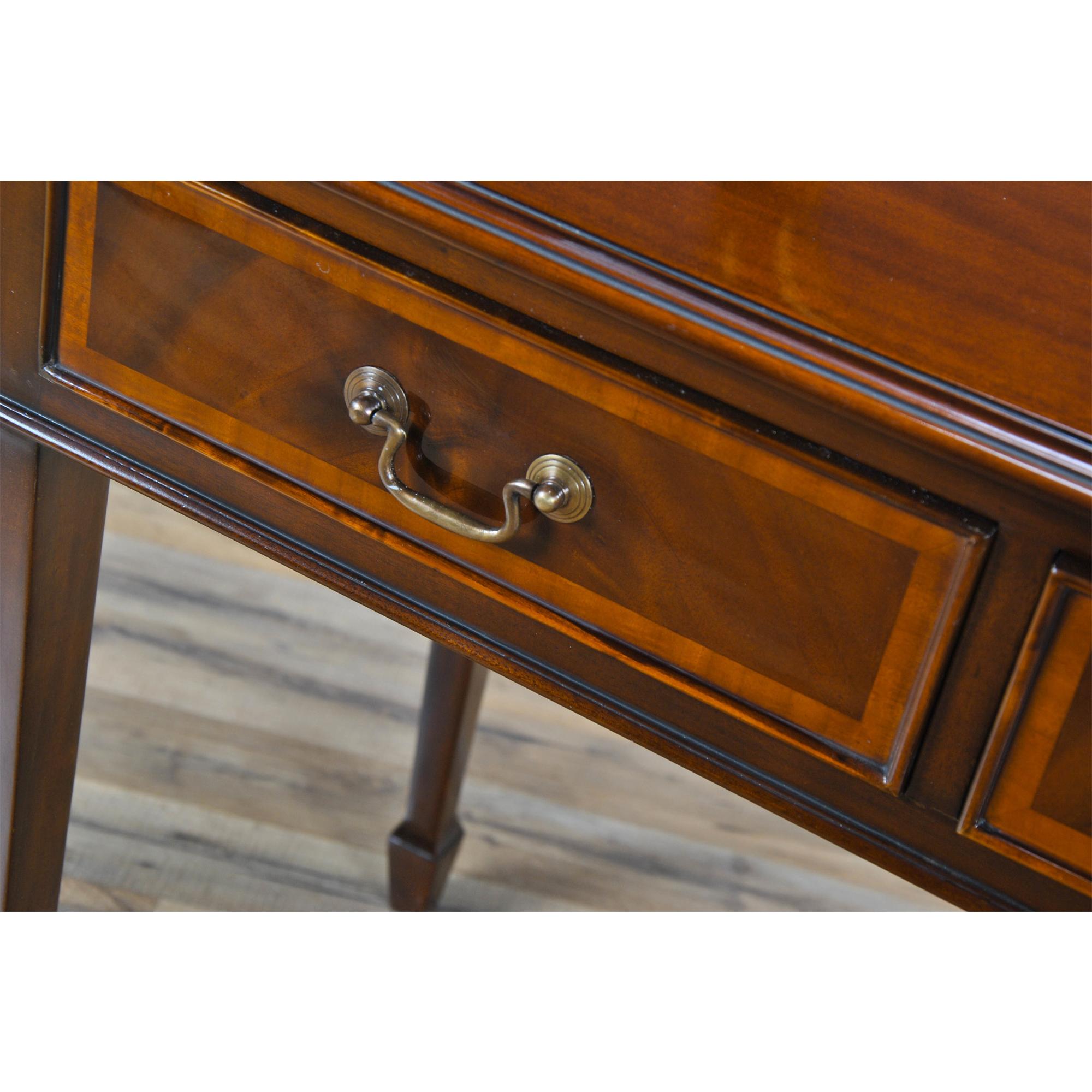 Contemporary Large Mahogany Banded Console  For Sale