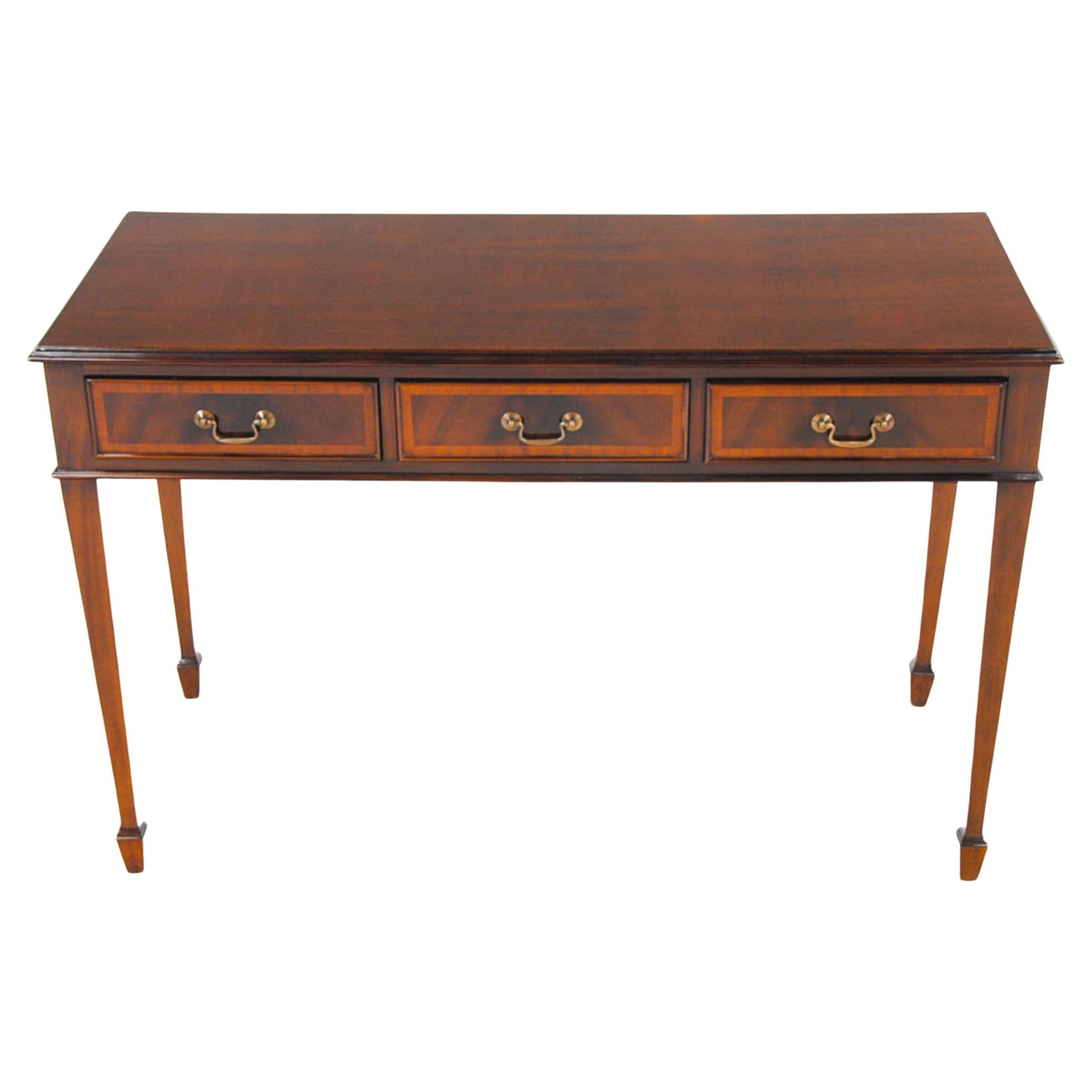 Large Mahogany Banded Console  For Sale