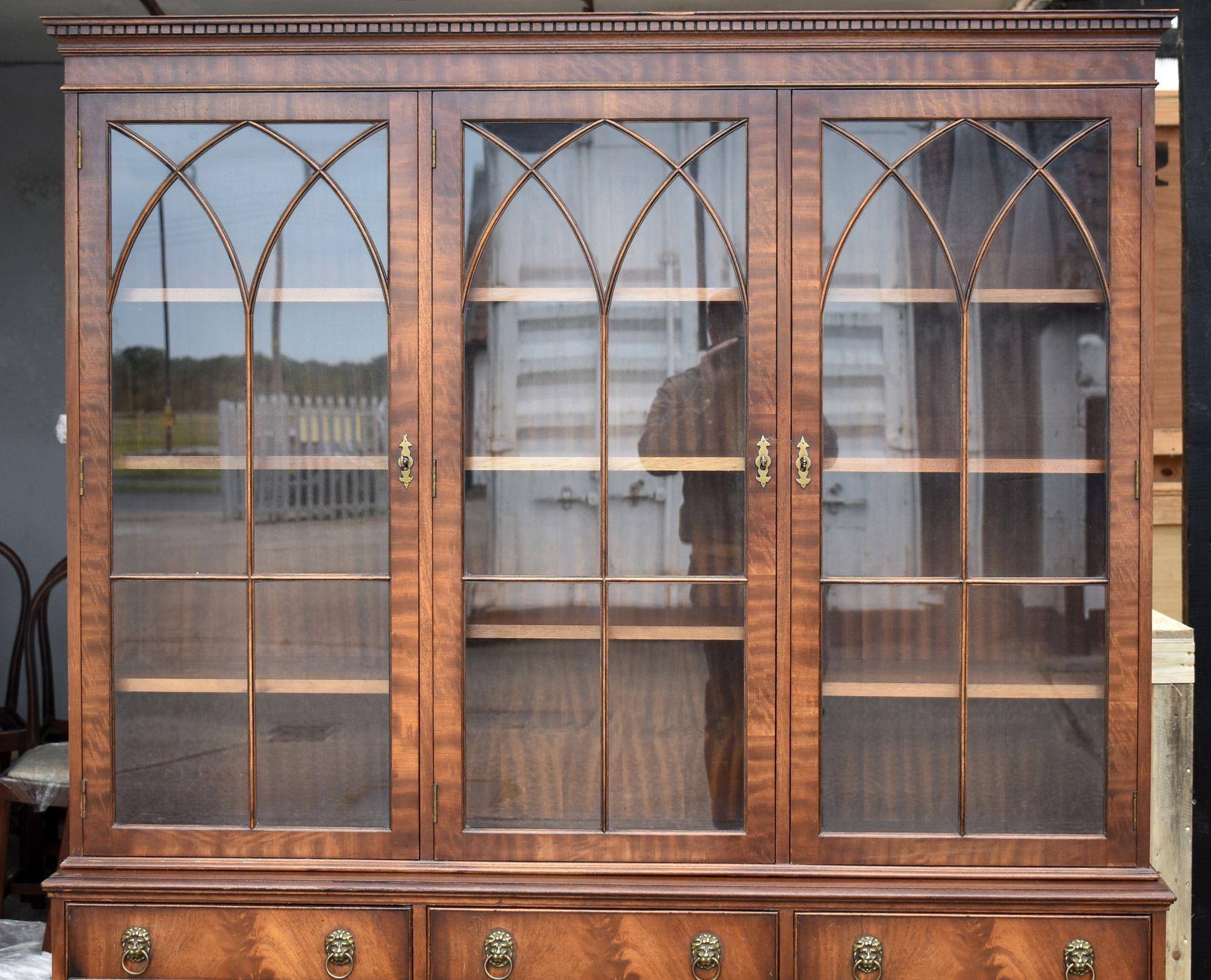 English Large Mahogany Bookcase For Sale