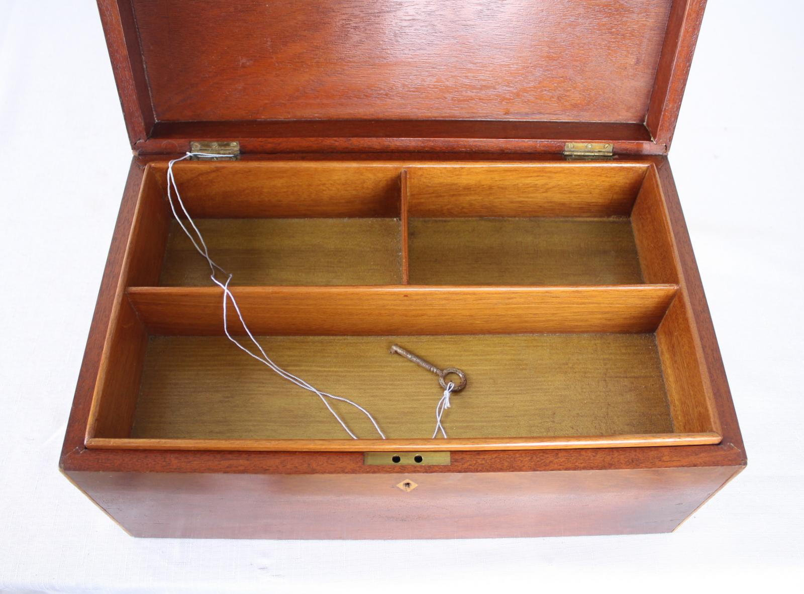 Large Mahogany Box Inlaid with Satinwood with a 