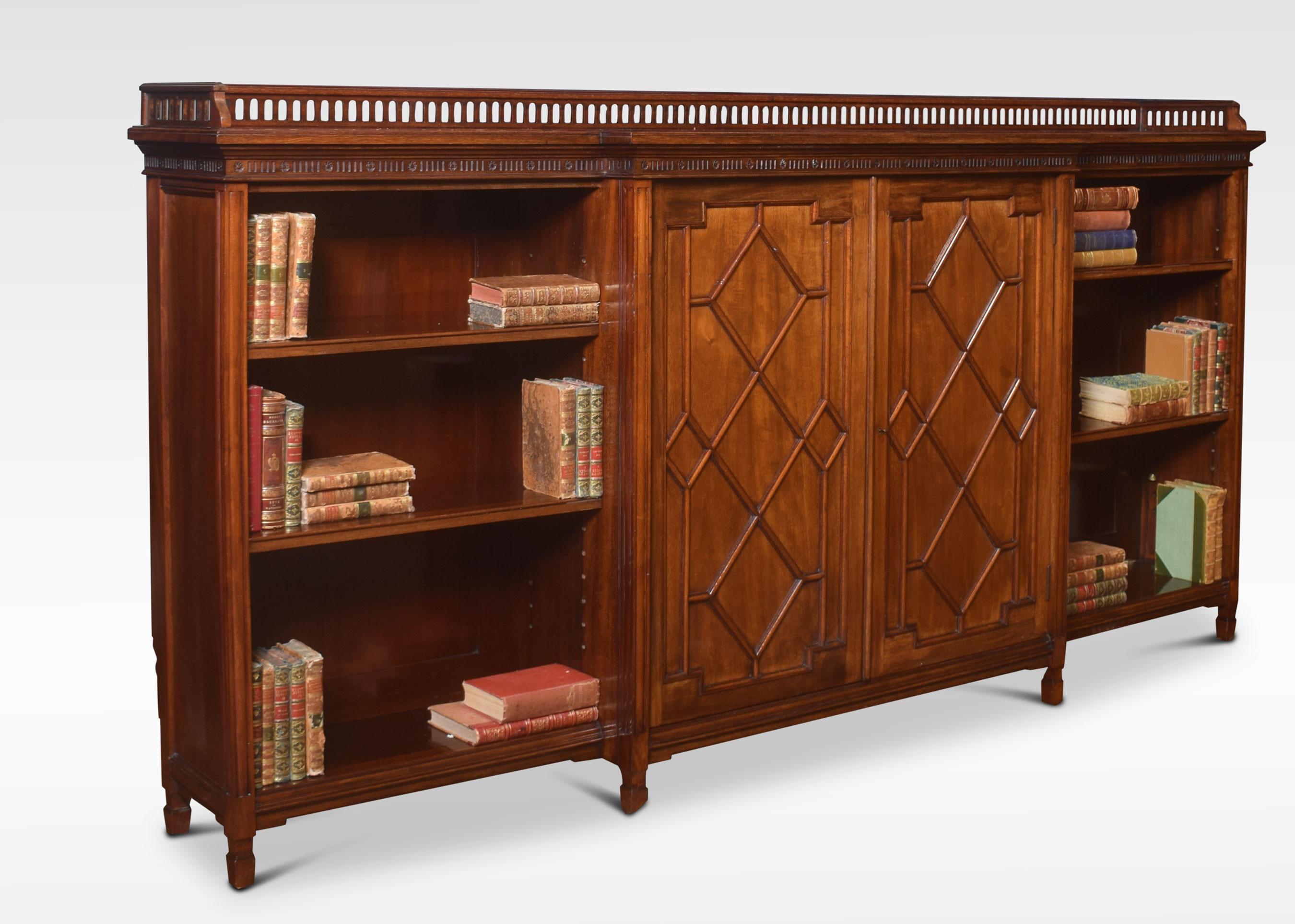 Large Mahogany Breakfront Bookcase 3