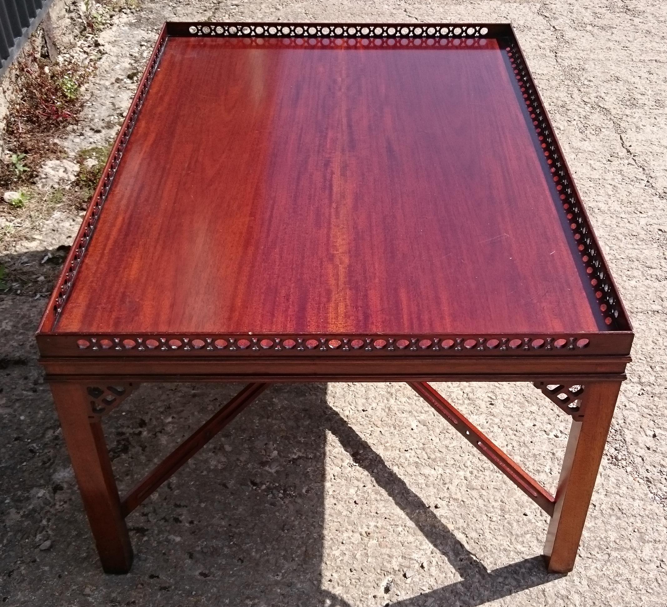 Large Mahogany Coffee Table in the Manner of Thomas Chippendale 2