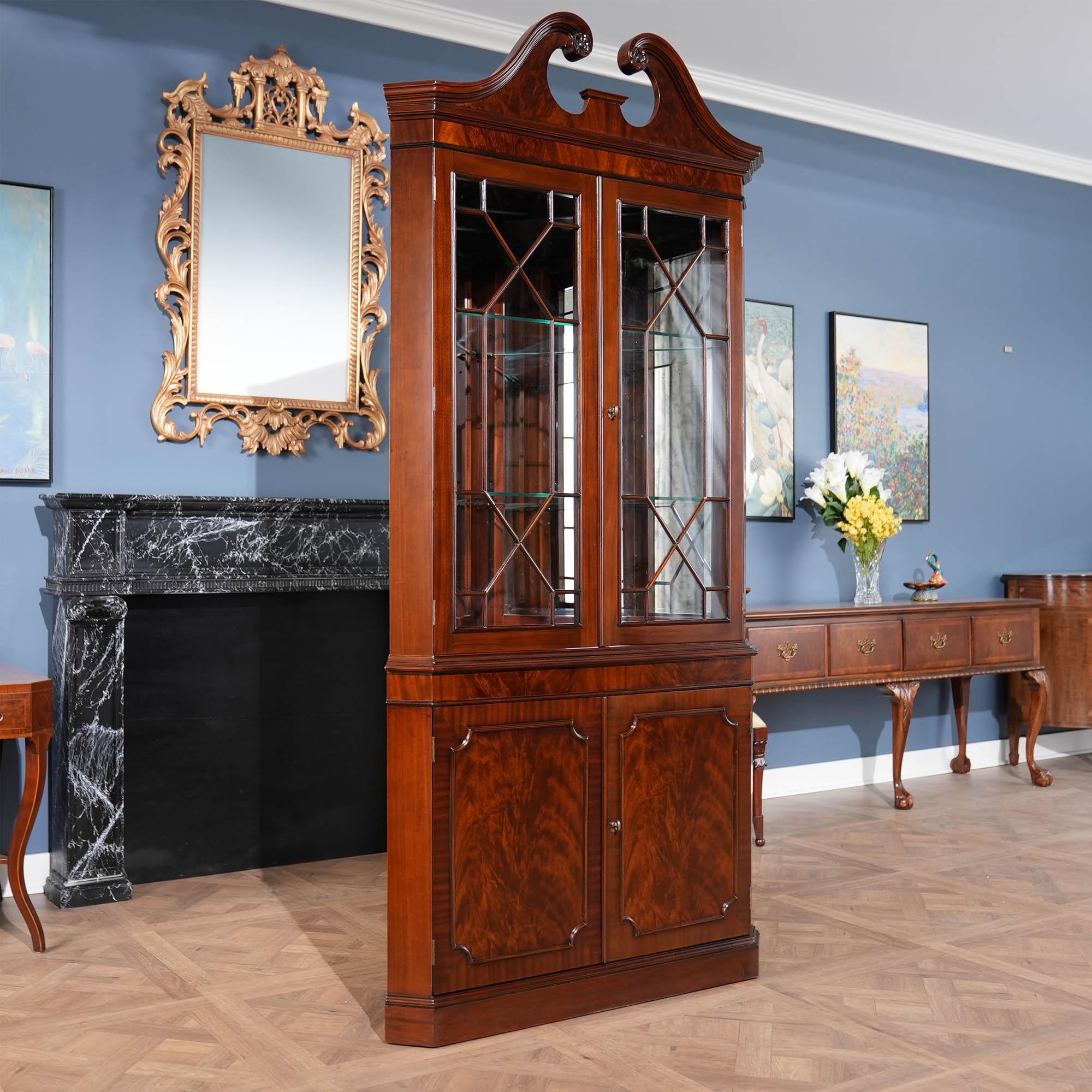 Large Mahogany Corner Cabinet For Sale 2