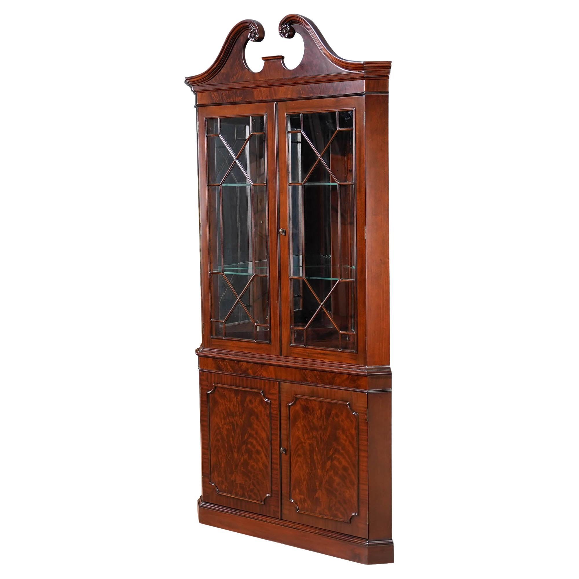 Large Mahogany Corner Cabinet For Sale