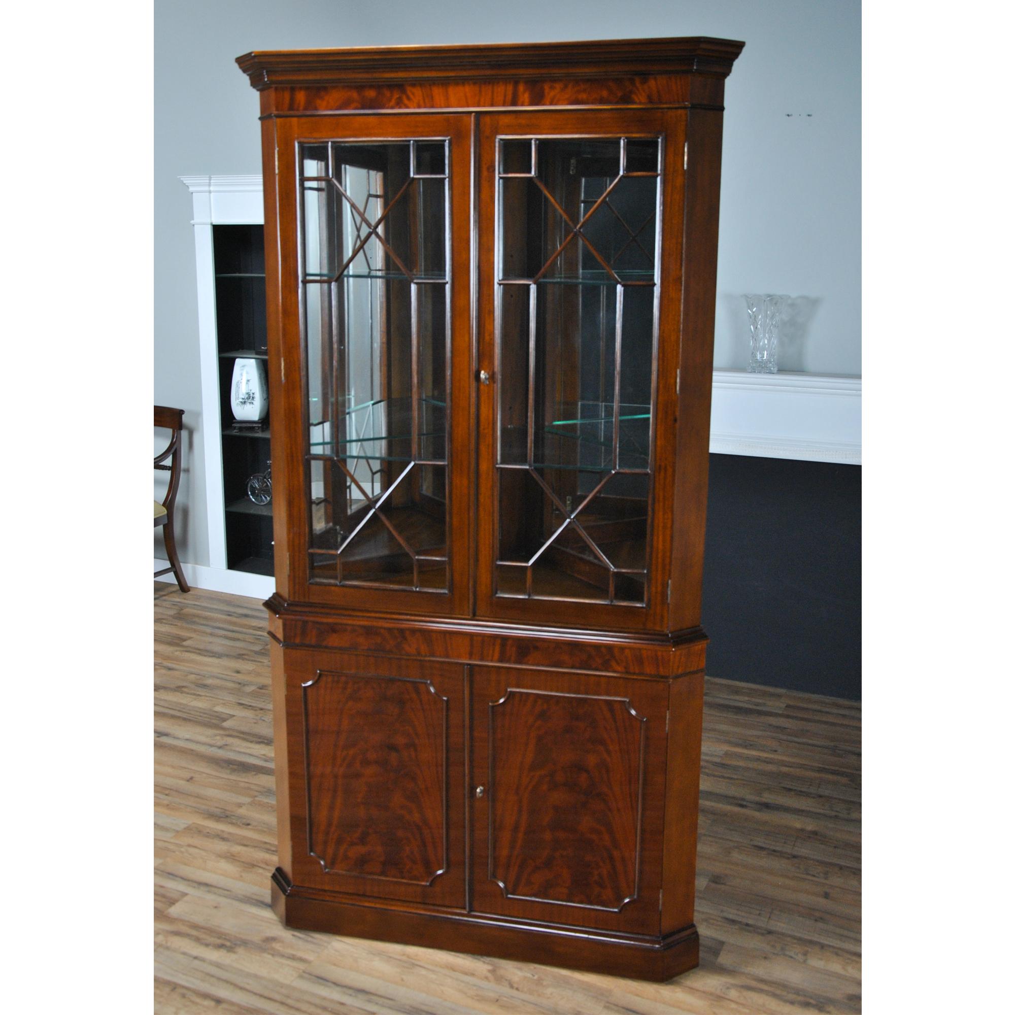 Chippendale Large Mahogany Corner Closet For Sale