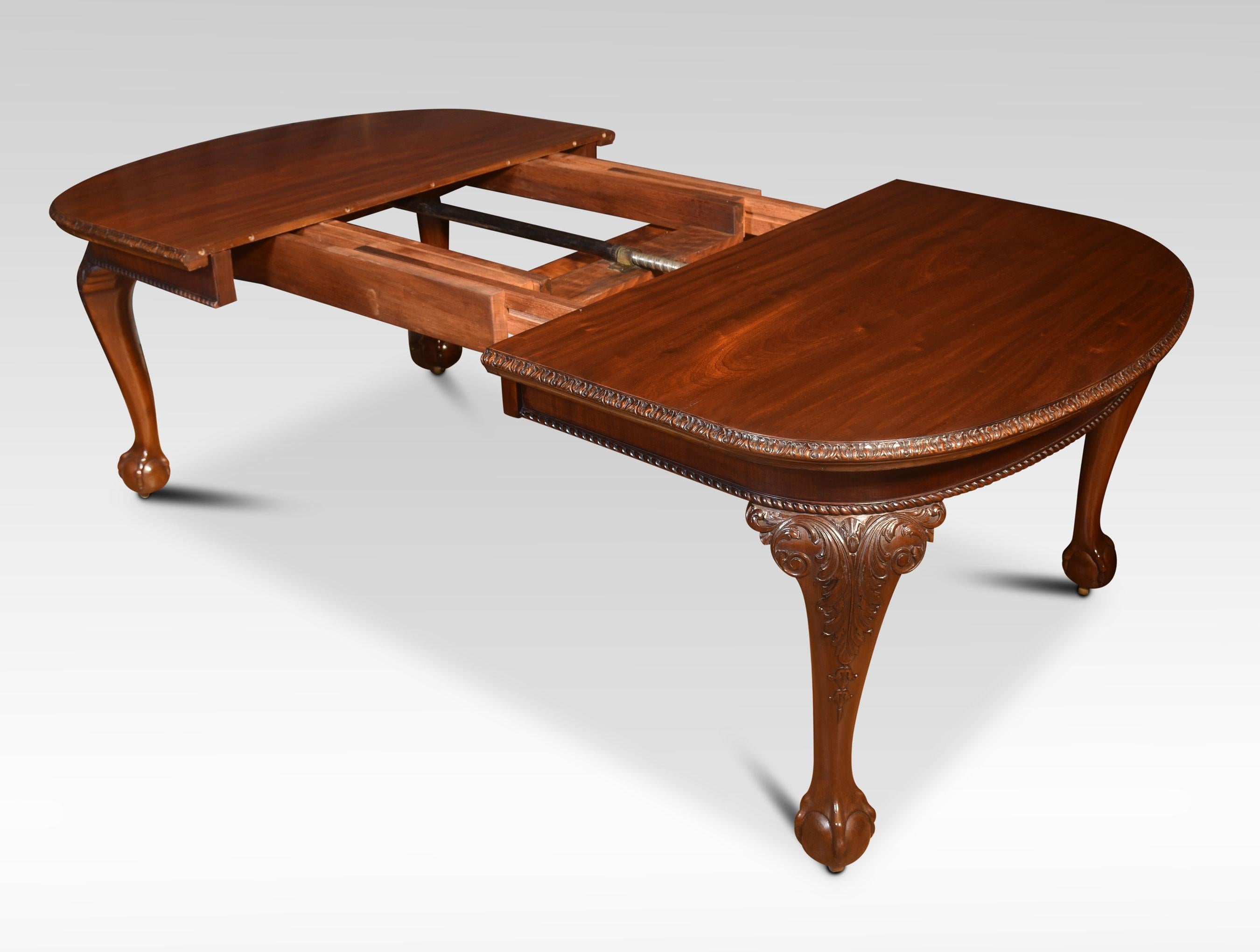 20th Century Large mahogany dining table For Sale