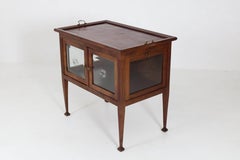 Large Mahogany Dutch Art Nouveau Tea Cabinet with Tray, 1900s