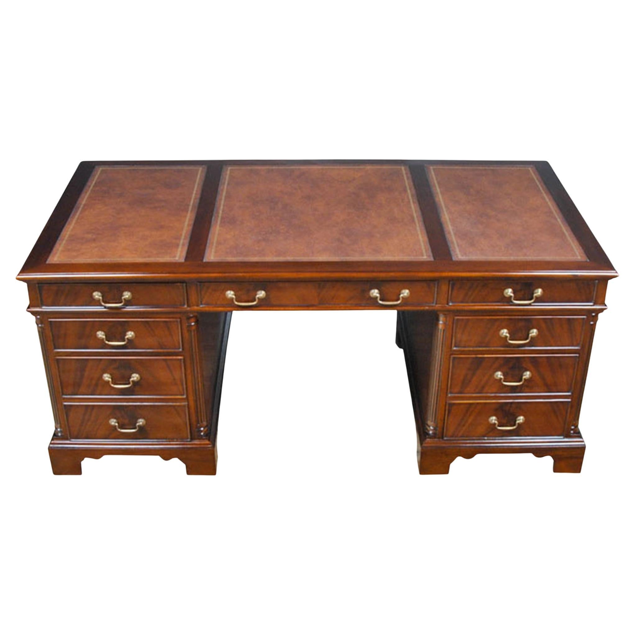 Large Mahogany Executive Desk For Sale