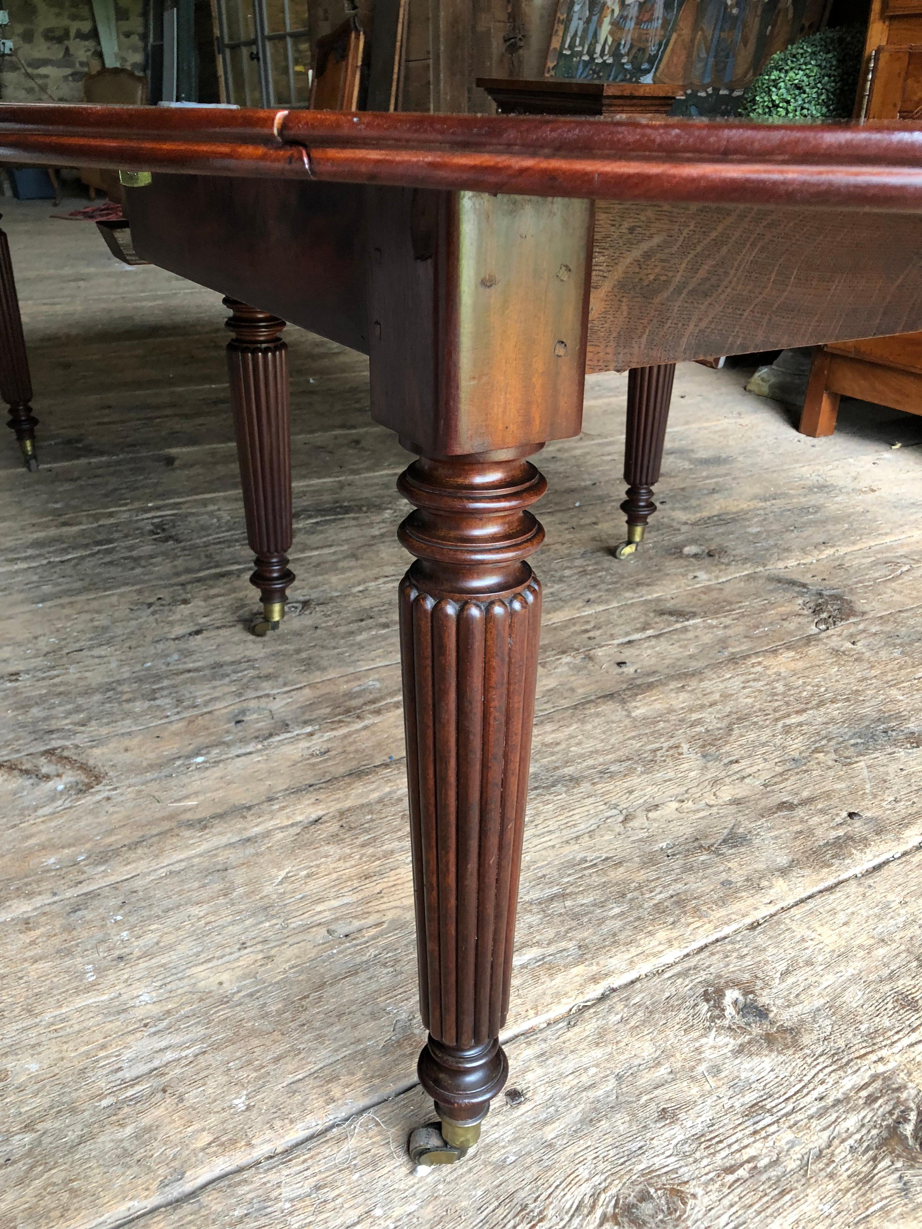Louis Philippe Large Mahogany Expanding Dining Table, French, 19th Century