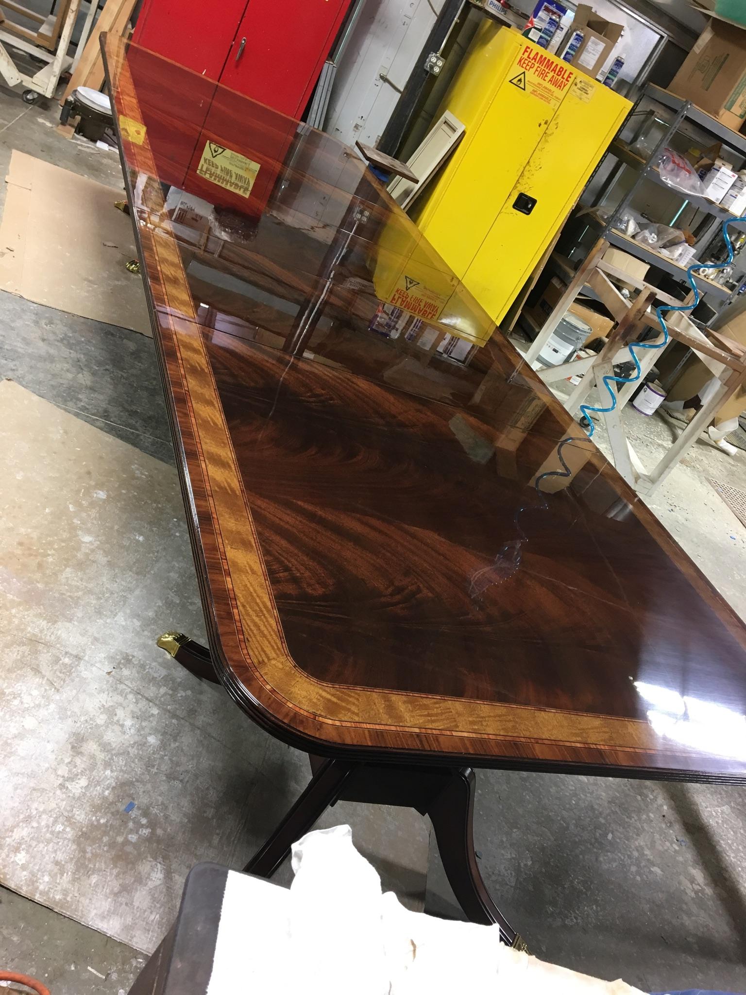 Large Mahogany Georgian Style Dining Table by Leighton Hall For Sale 3