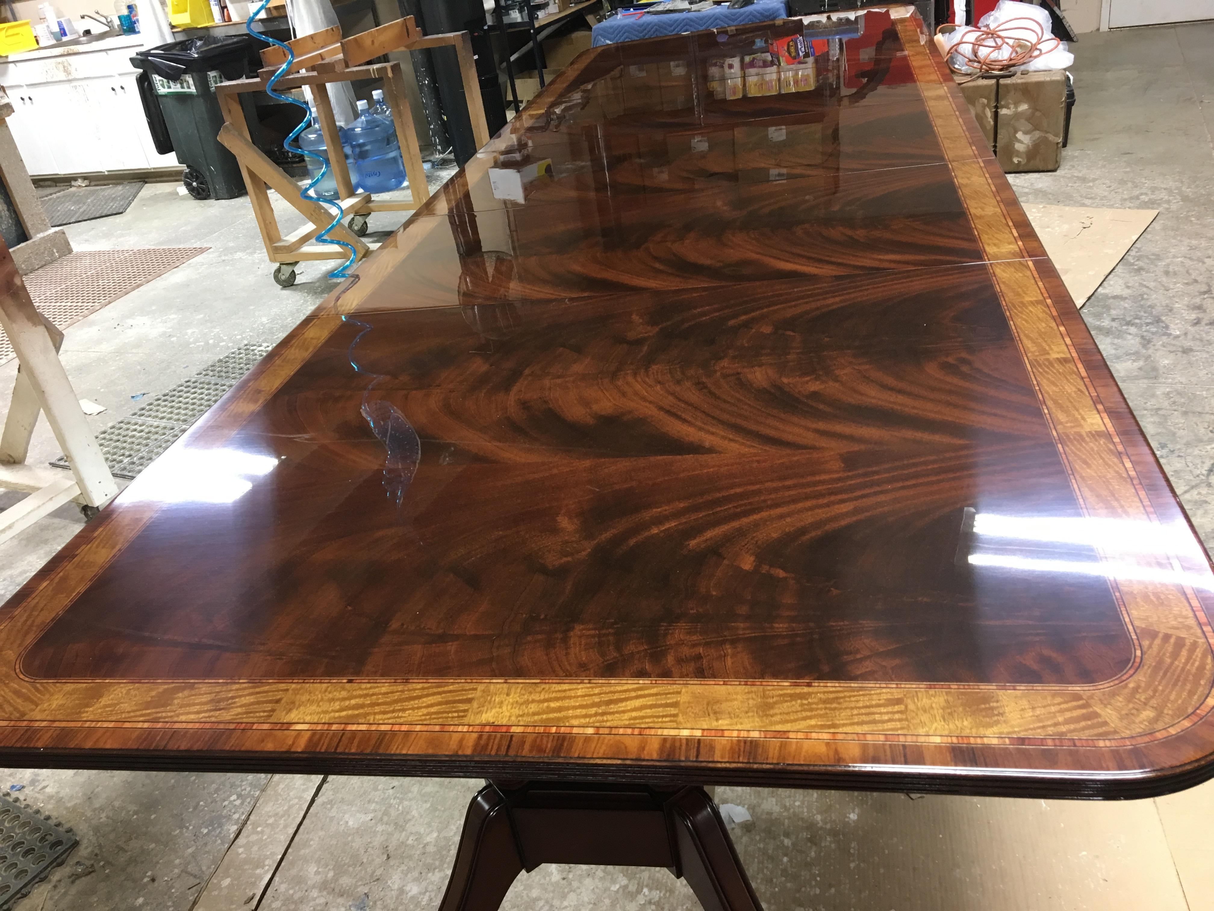 Large Mahogany Georgian Style Dining Table by Leighton Hall For Sale 4