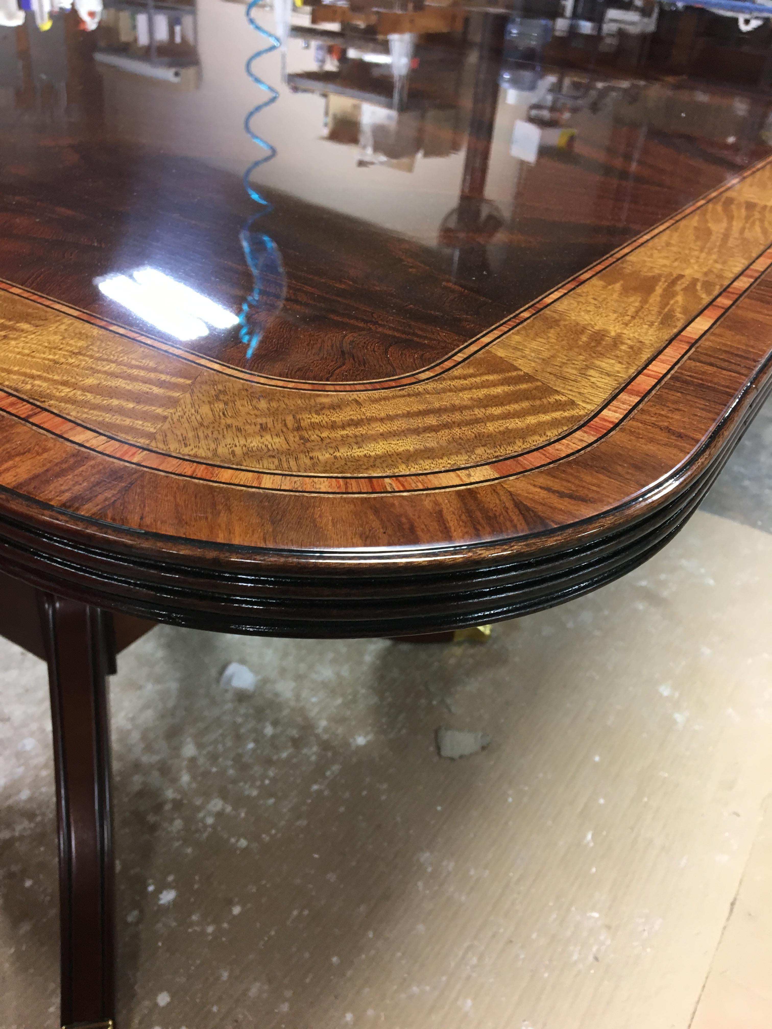 Large Mahogany Georgian Style Dining Table by Leighton Hall In New Condition For Sale In Suwanee, GA