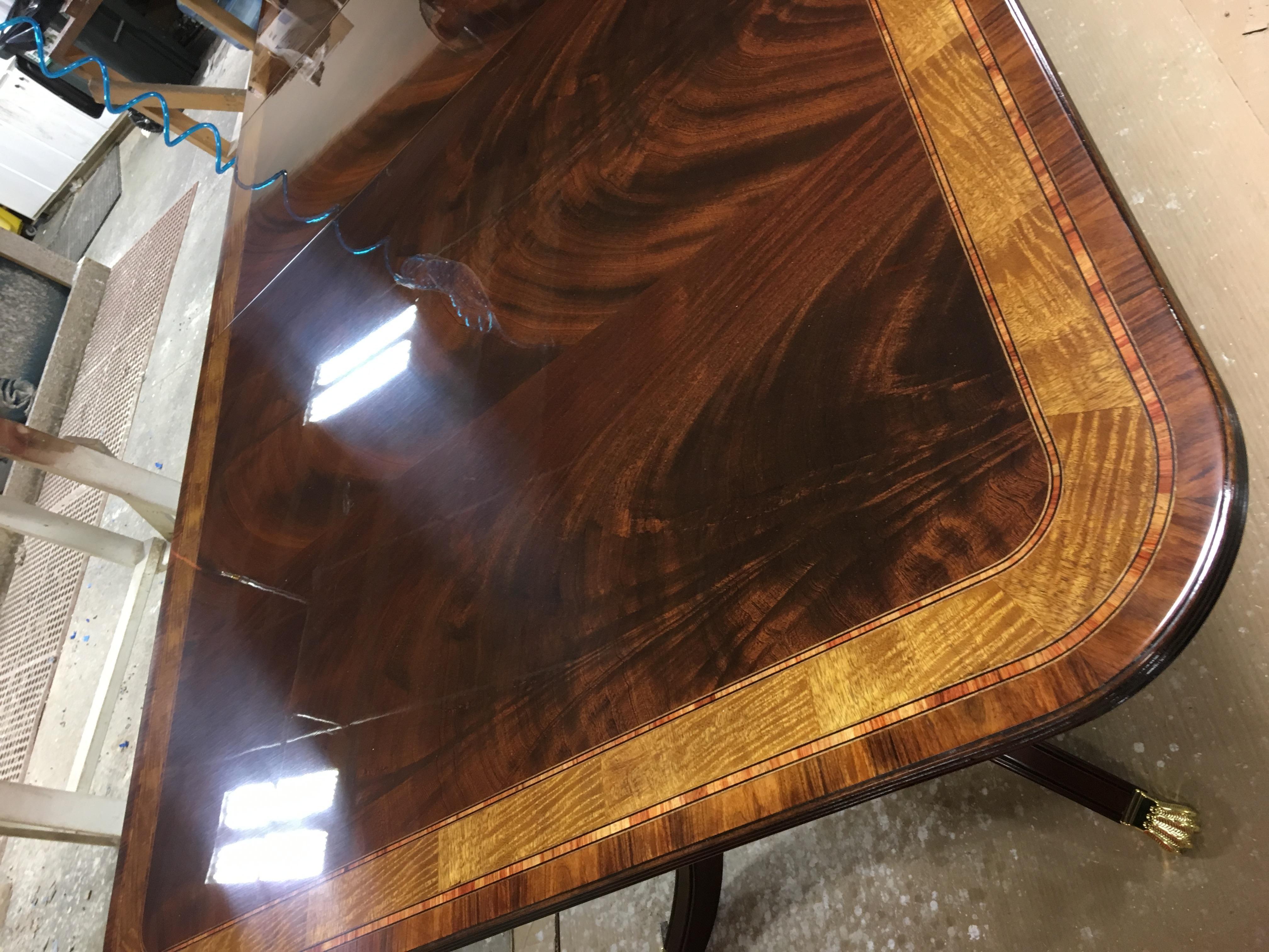 Large Mahogany Georgian Style Dining Table by Leighton Hall For Sale 2