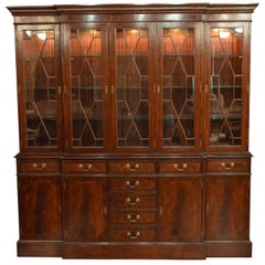 Large Mahogany Georgian Style Five Door Bookcase China Cabinet by Leighton Hall