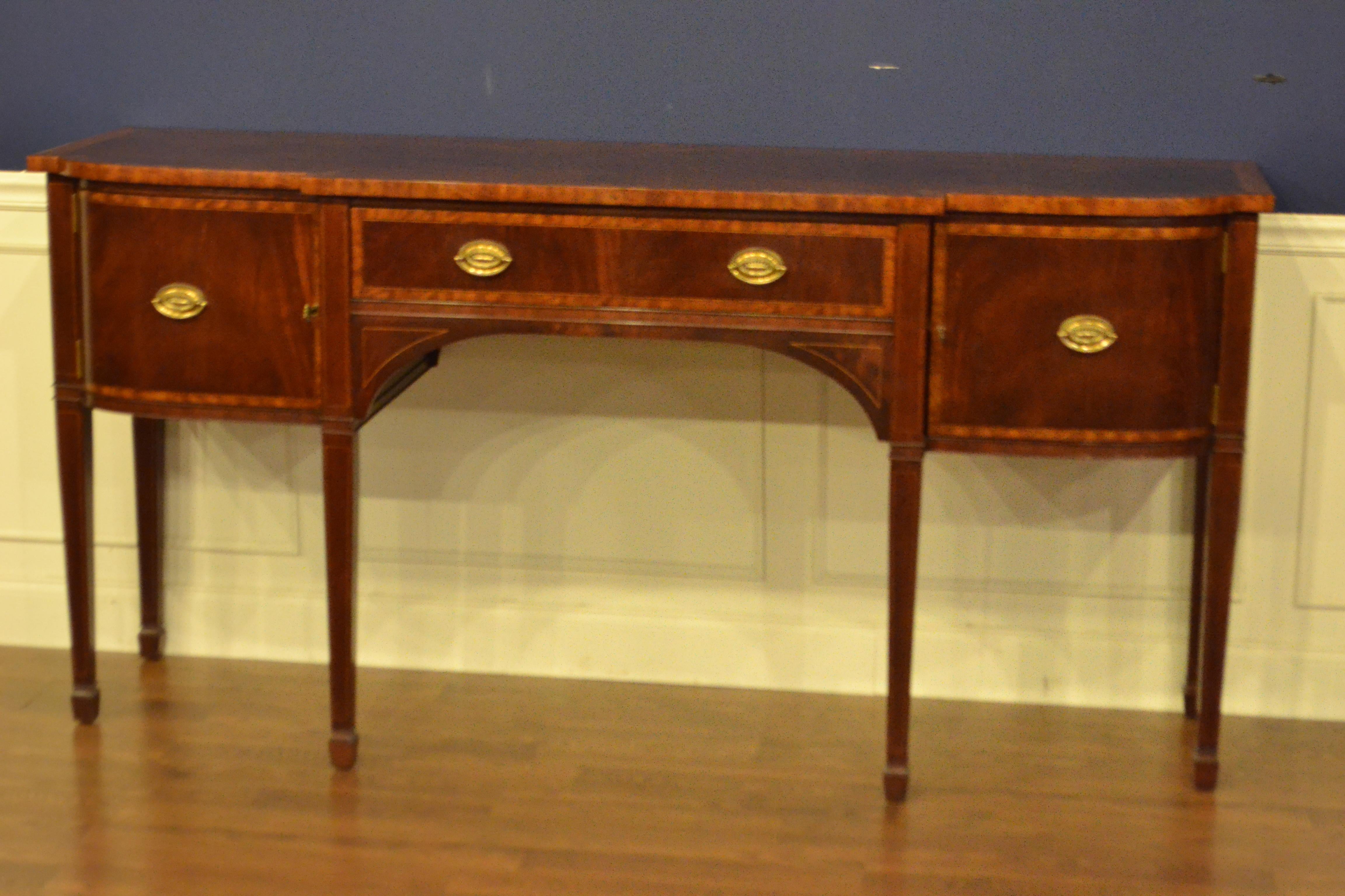 Large Mahogany Hepplewhite Style Sideboard by Leighton Hall For Sale 4