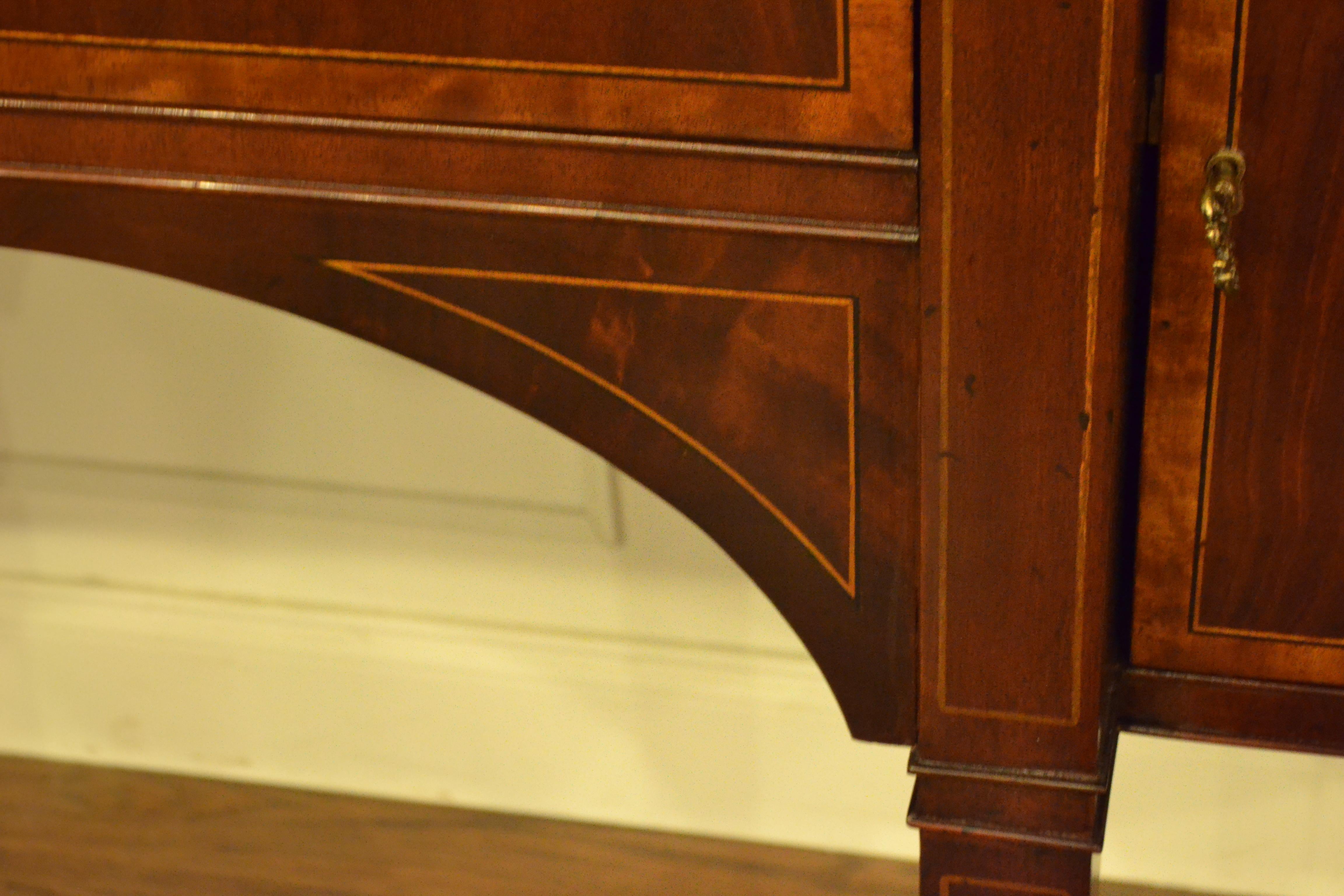 Large Mahogany Hepplewhite Style Sideboard by Leighton Hall For Sale 2