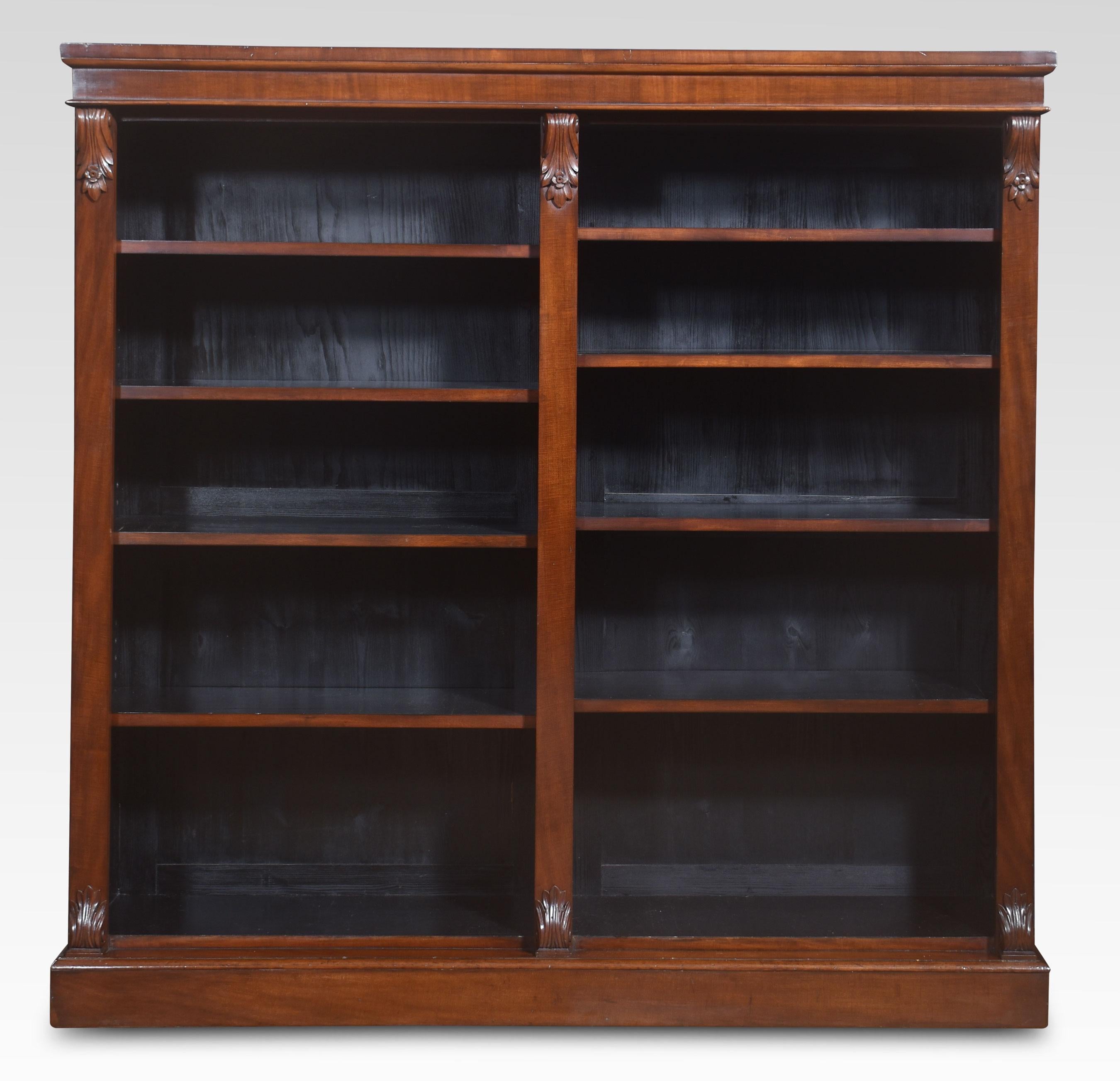 British Large mahogany open bookcase For Sale