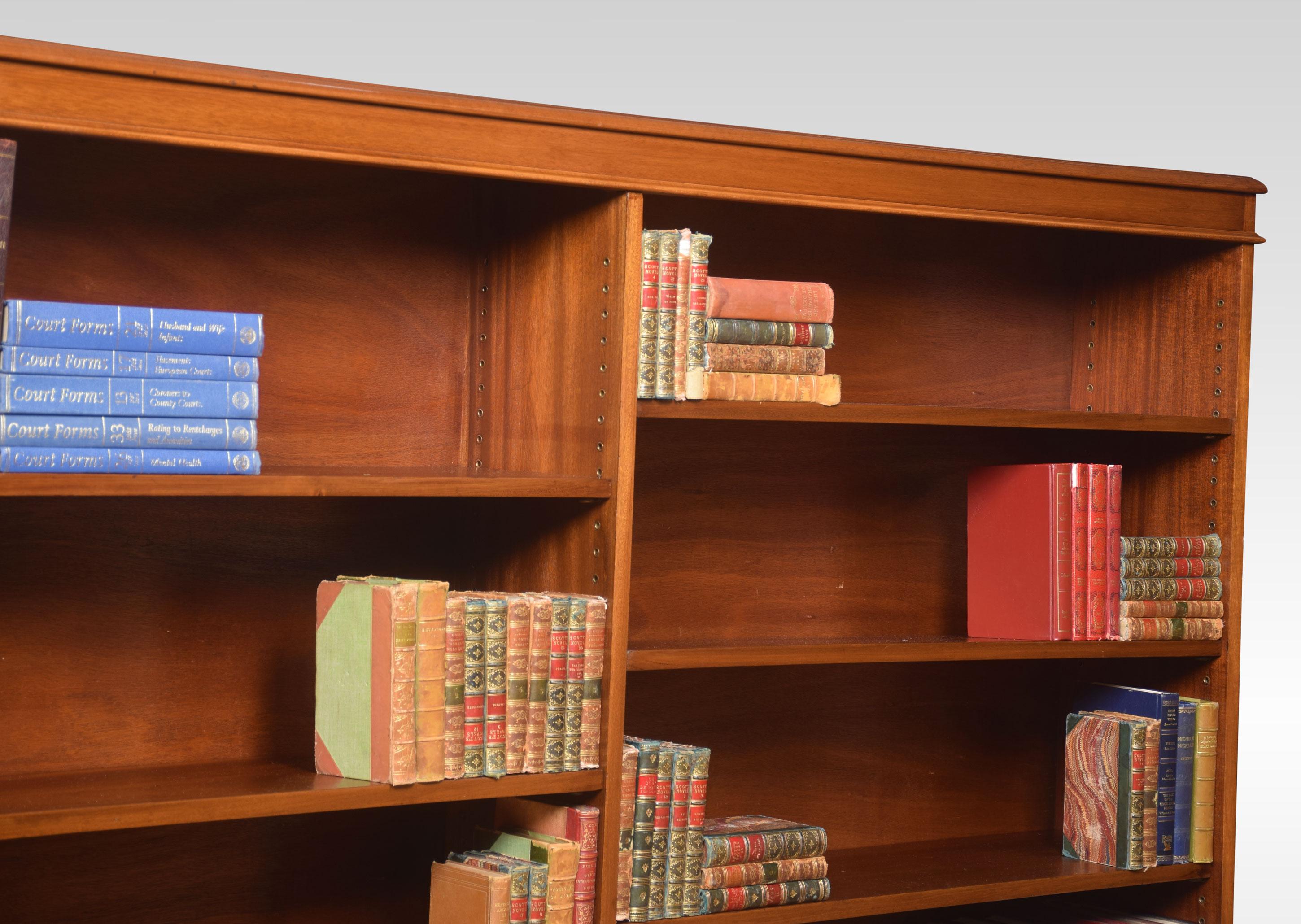 20th Century Large Mahogany Open Bookcase