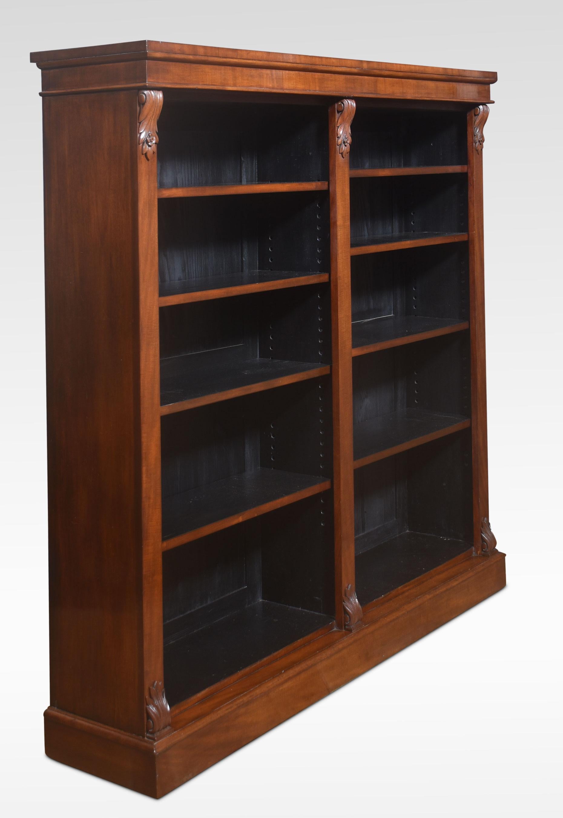 19th Century Large mahogany open bookcase For Sale