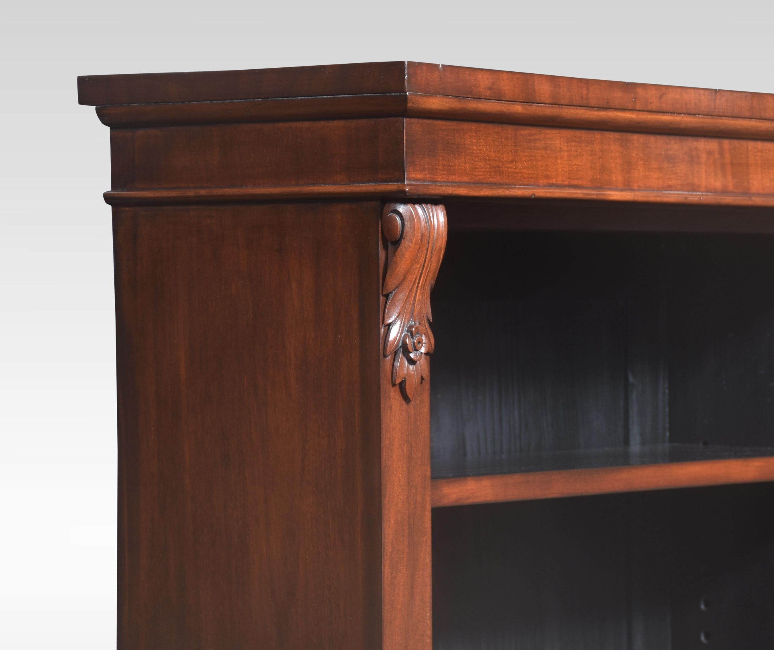 Wood Large mahogany open bookcase For Sale