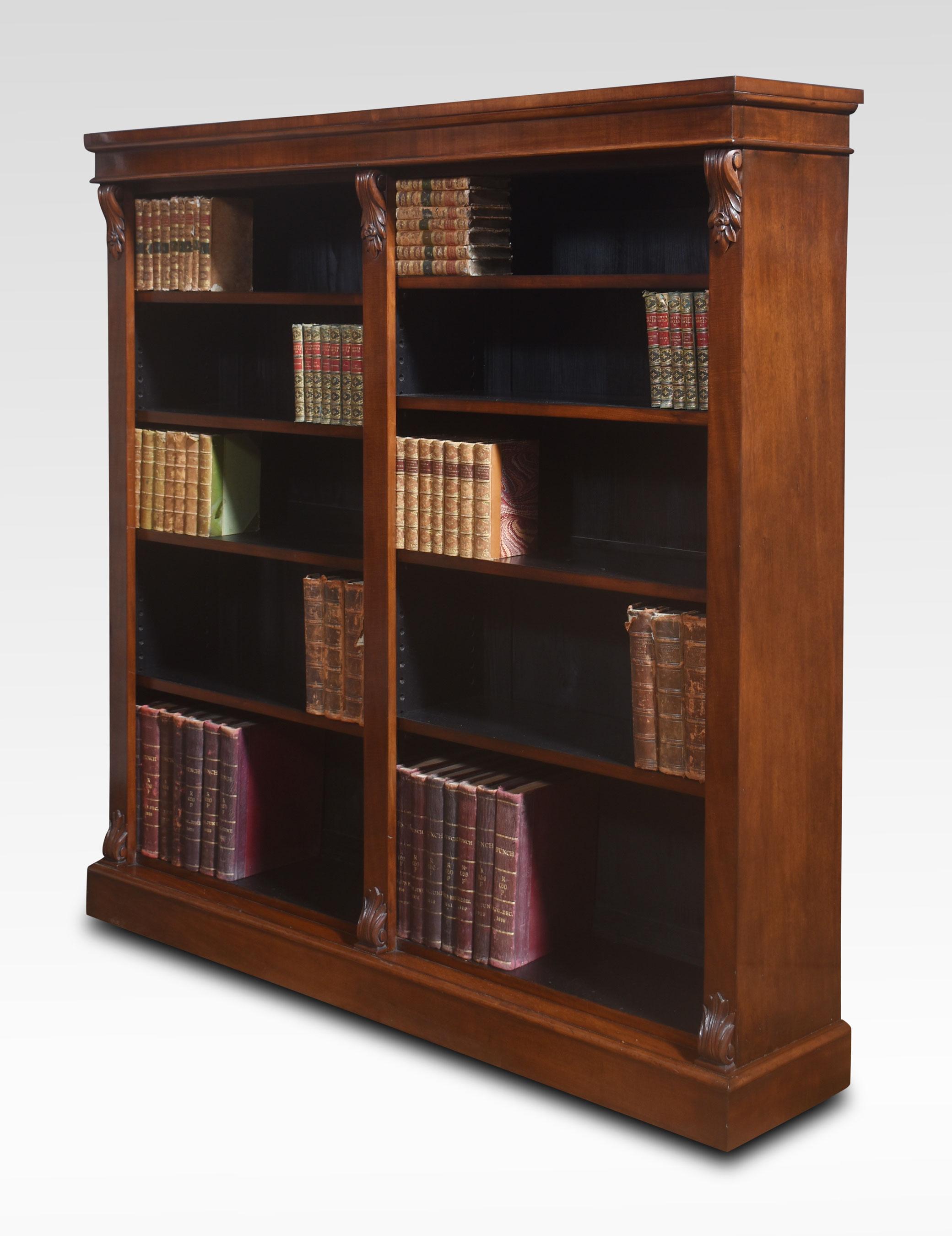 Large mahogany open bookcase For Sale 3