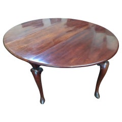 Large Mahogany Oval Queen Anne Drop Leaf Dining Table/ Console