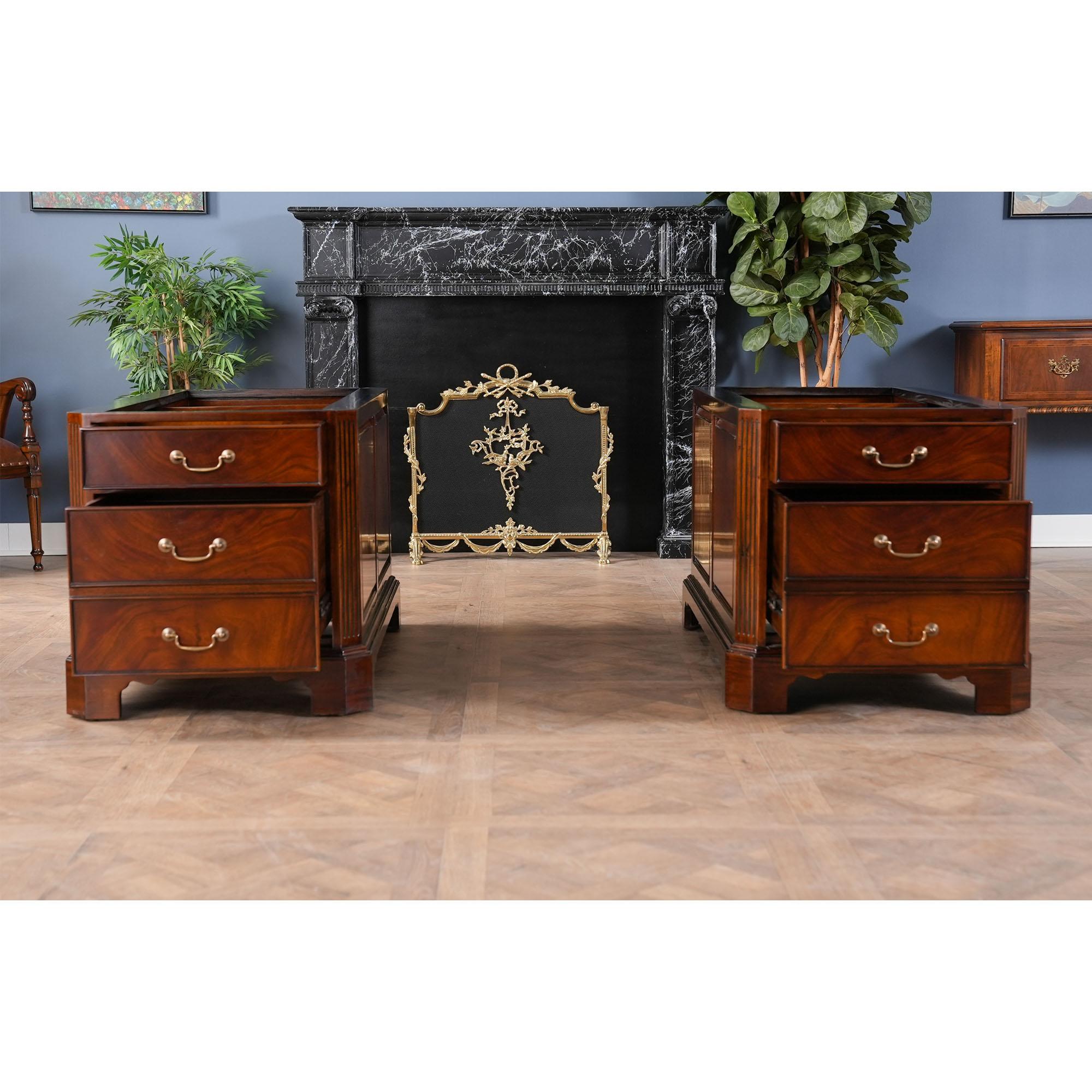 Chippendale Large Mahogany Partner Desk For Sale