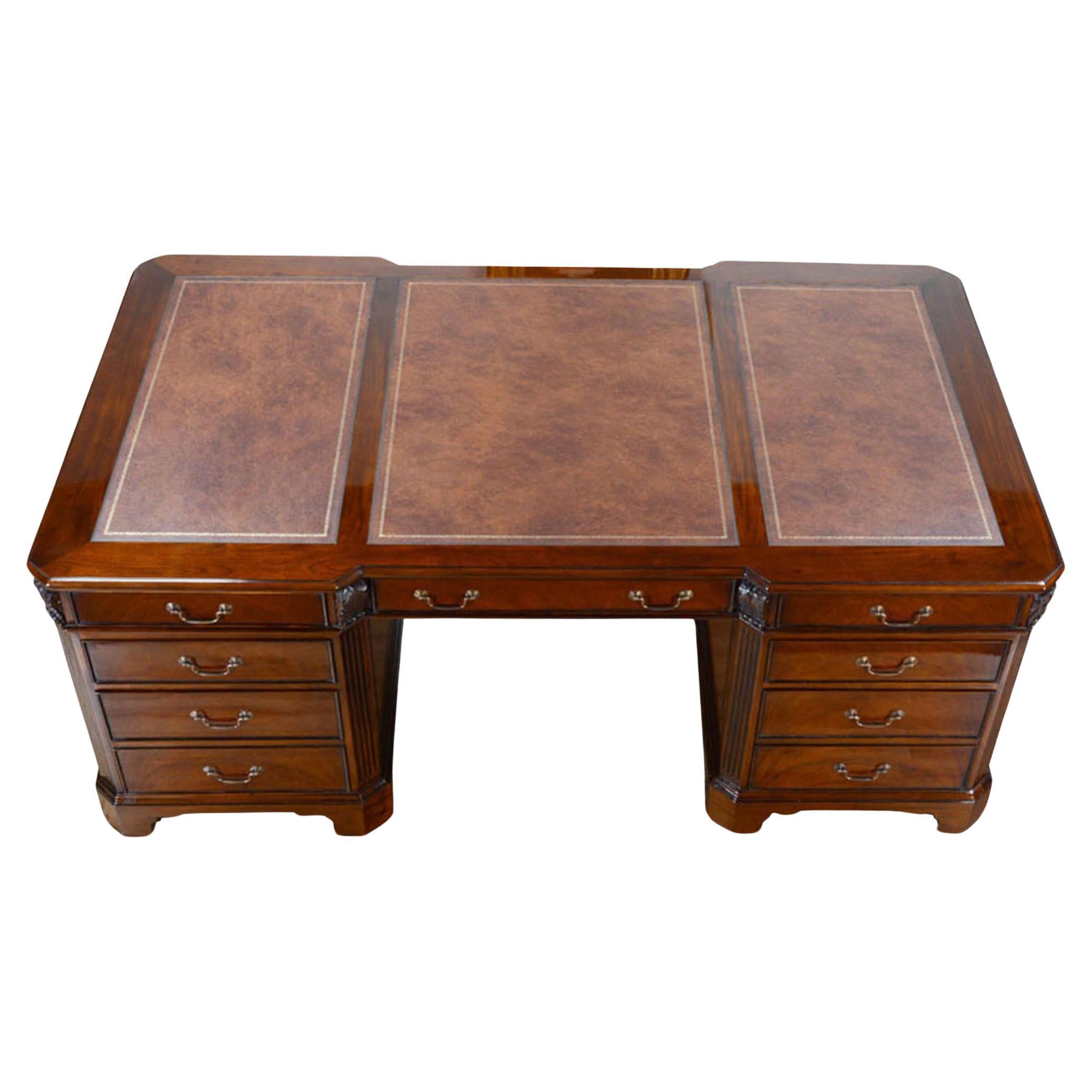 Large Mahogany Partner Desk