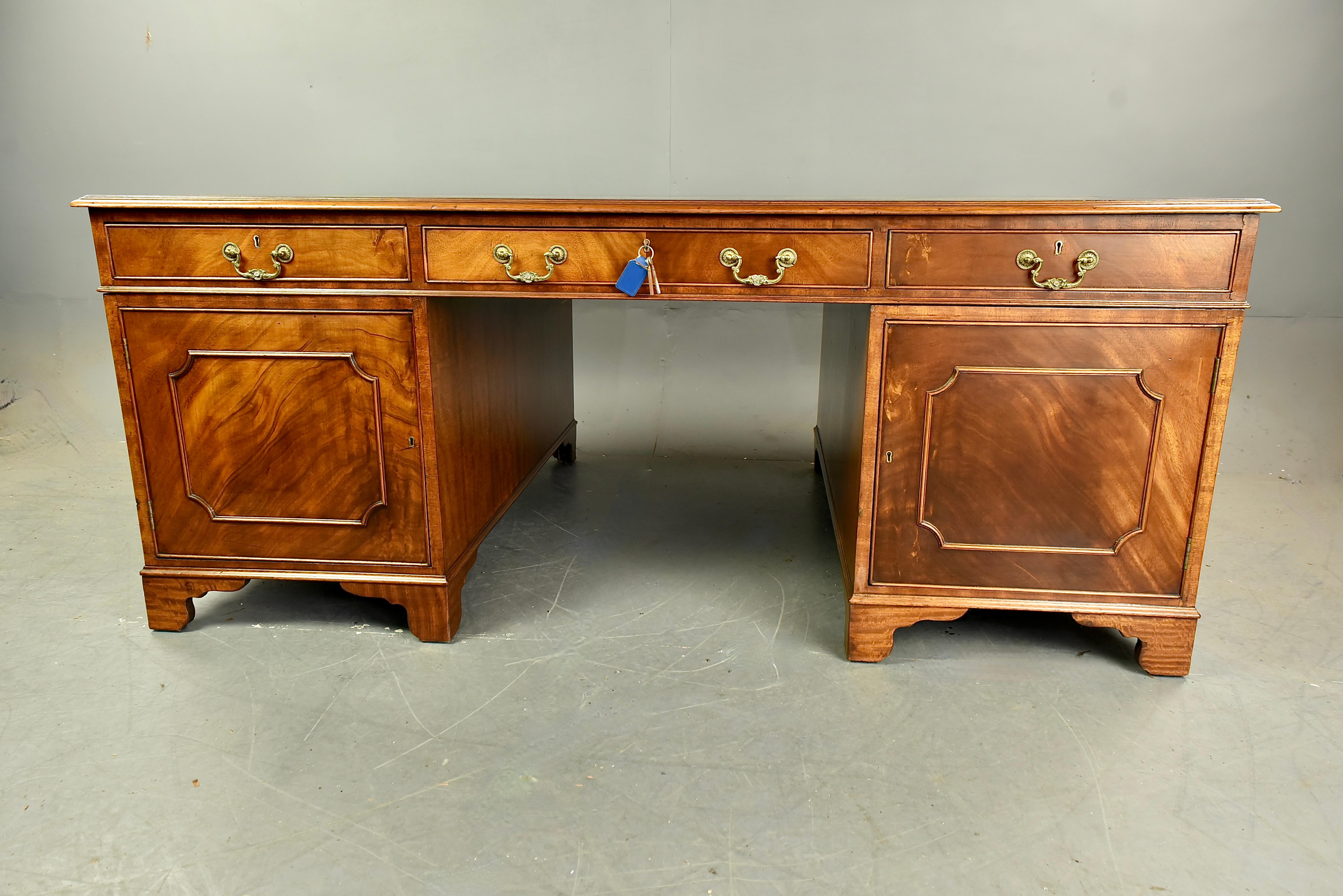 Large mahogany partners desk  1