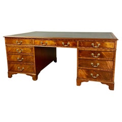 Large mahogany partners desk 