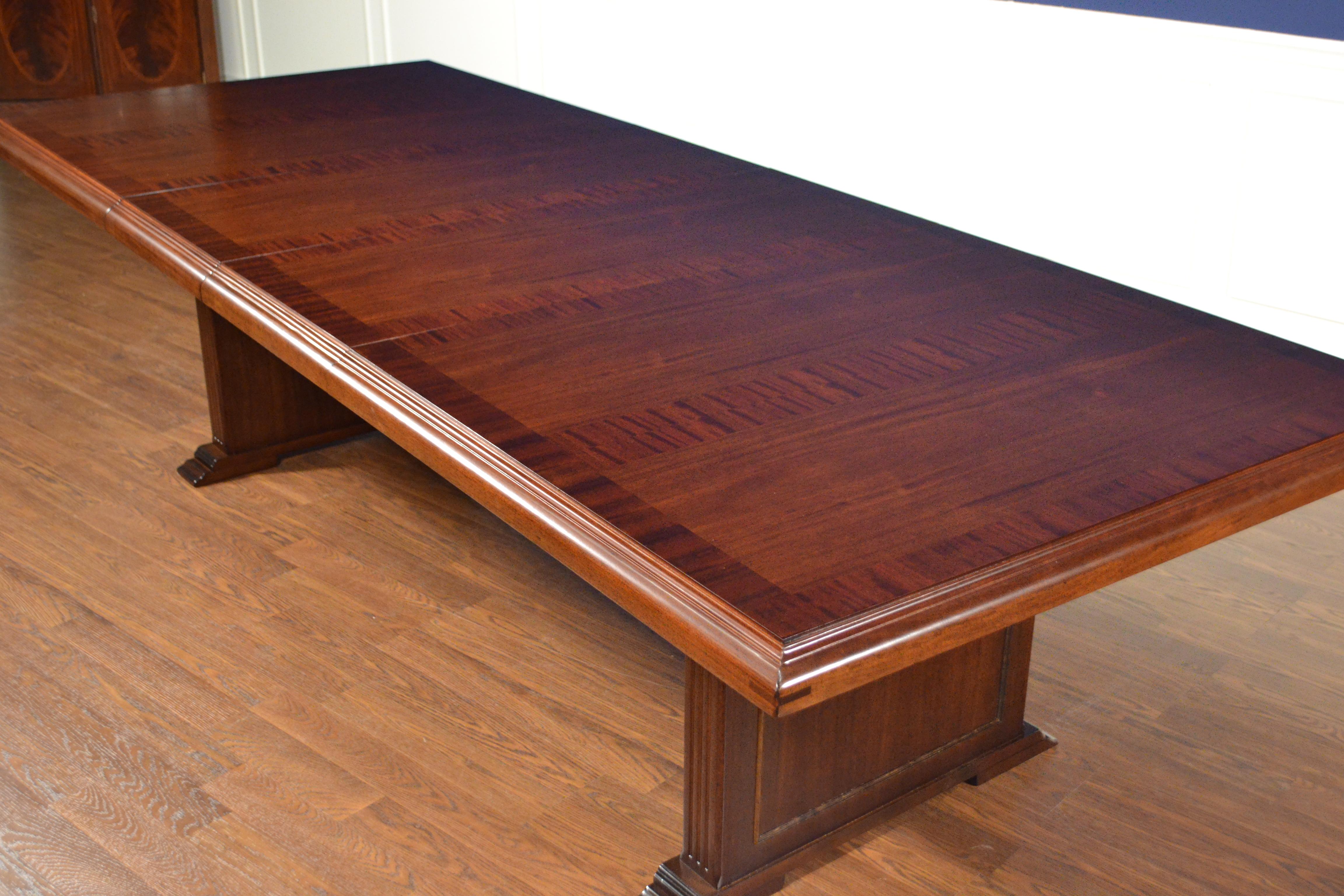 Modern Large Mahogany Rectangular Conference Table by Leighton Hall