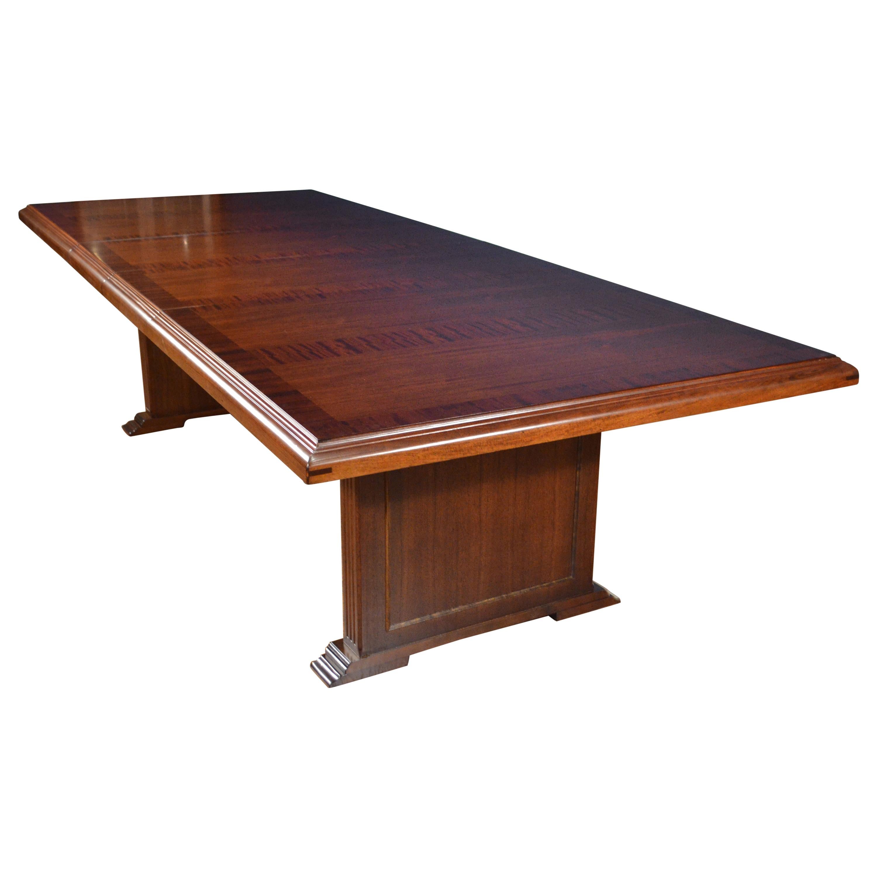 Large Mahogany Rectangular Conference Table by Leighton Hall For Sale at  1stDibs