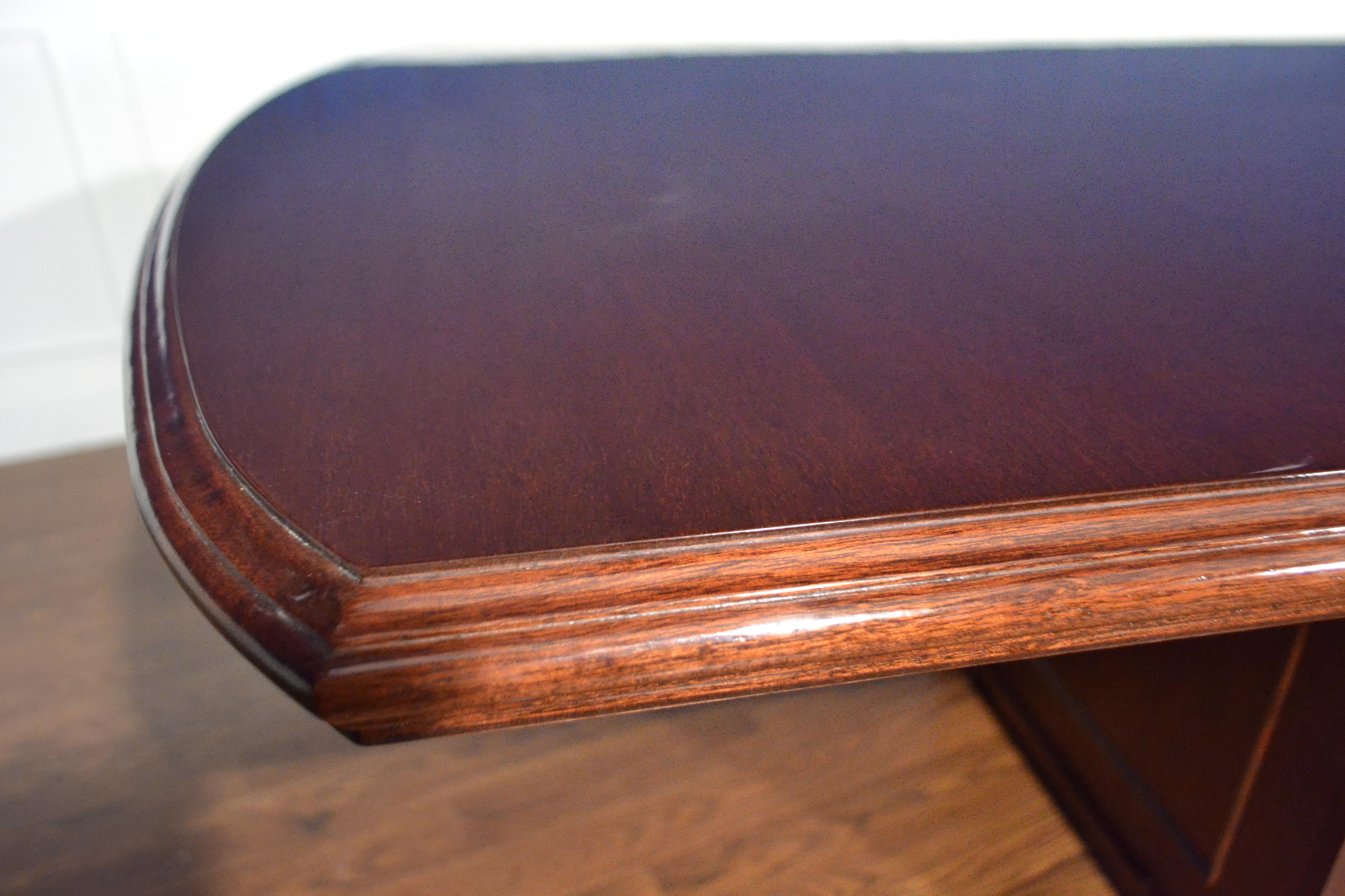 Large Mahogany Rectangular Pedestal Conference Table by Leighton Hall In New Condition For Sale In Suwanee, GA
