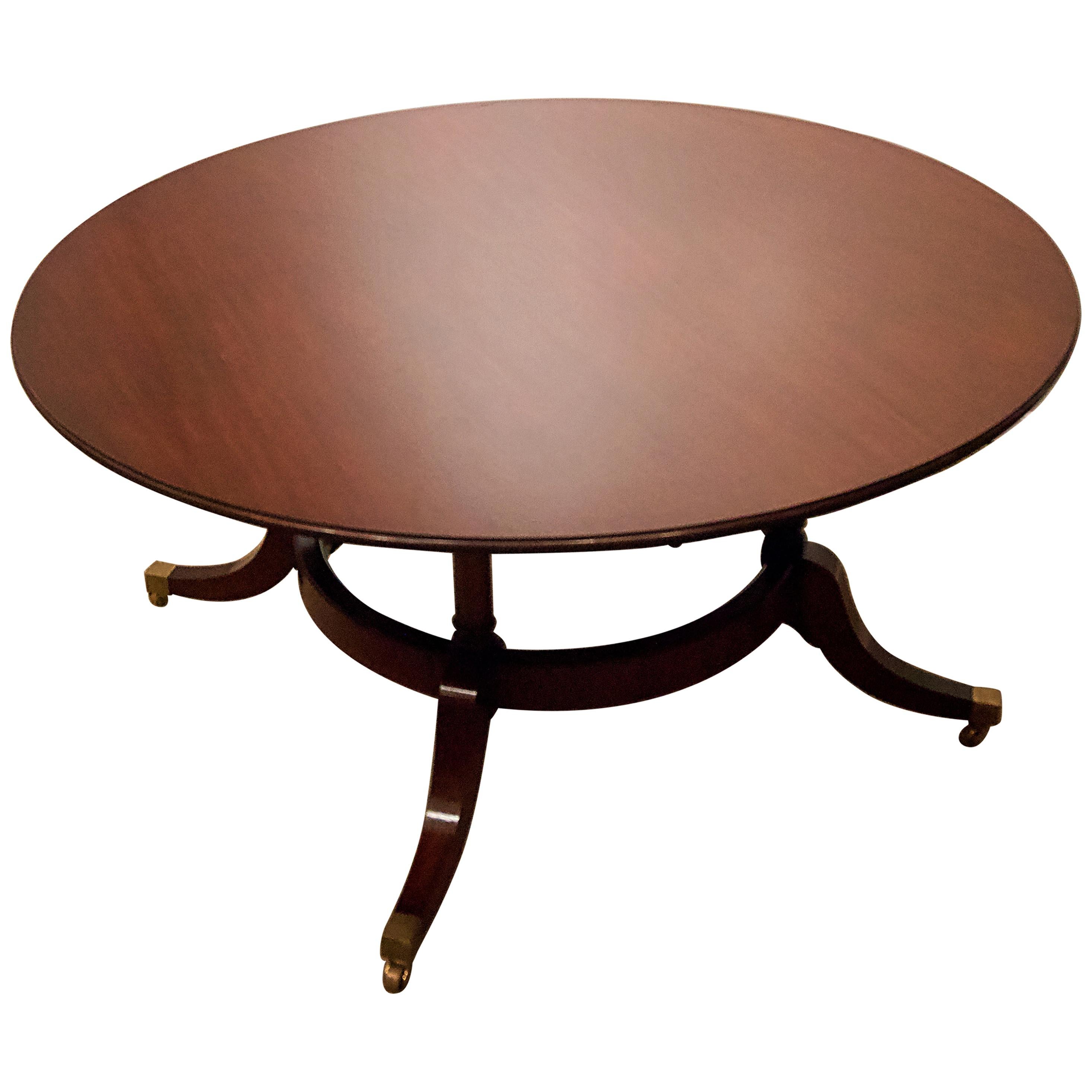 Regency Mahogany Circular Extending Dining Table For Sale at 1stDibs