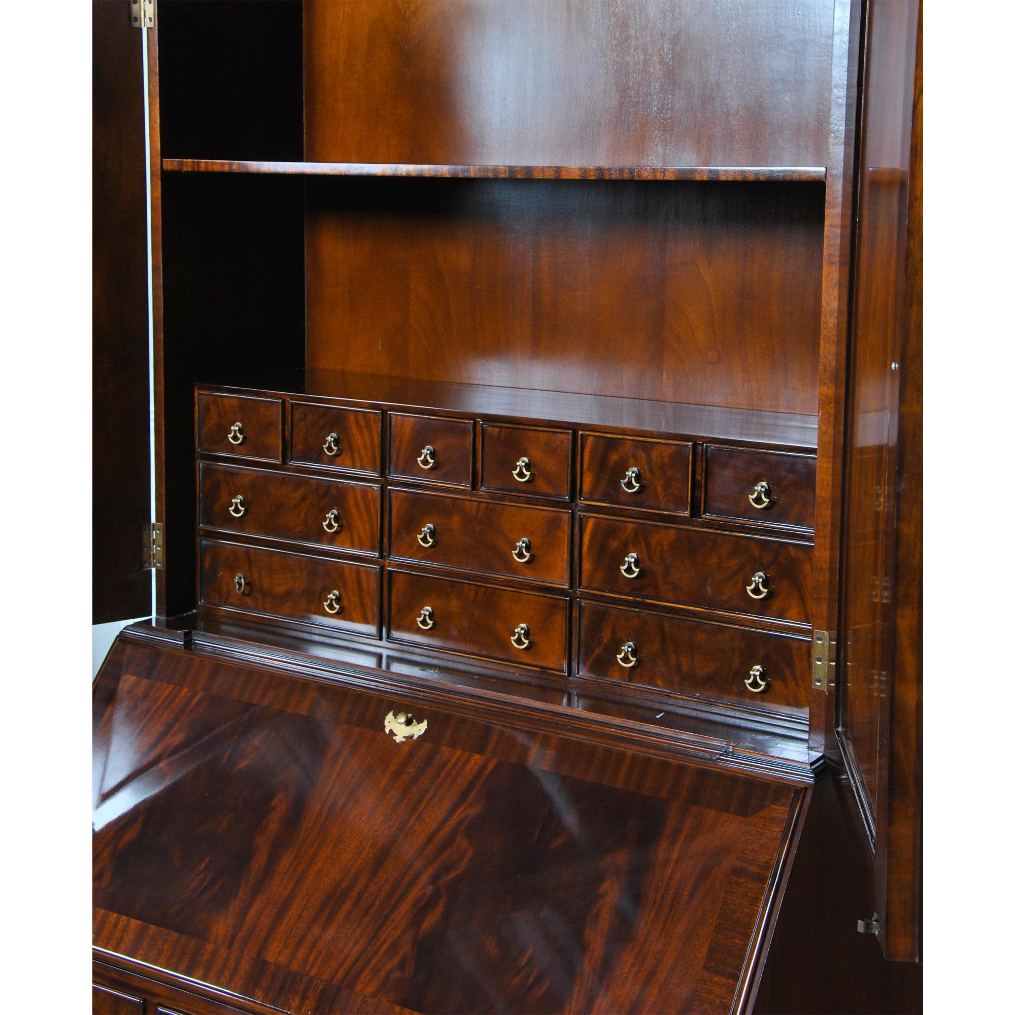 Large Mahogany Secretary Desk In New Condition For Sale In Annville, PA