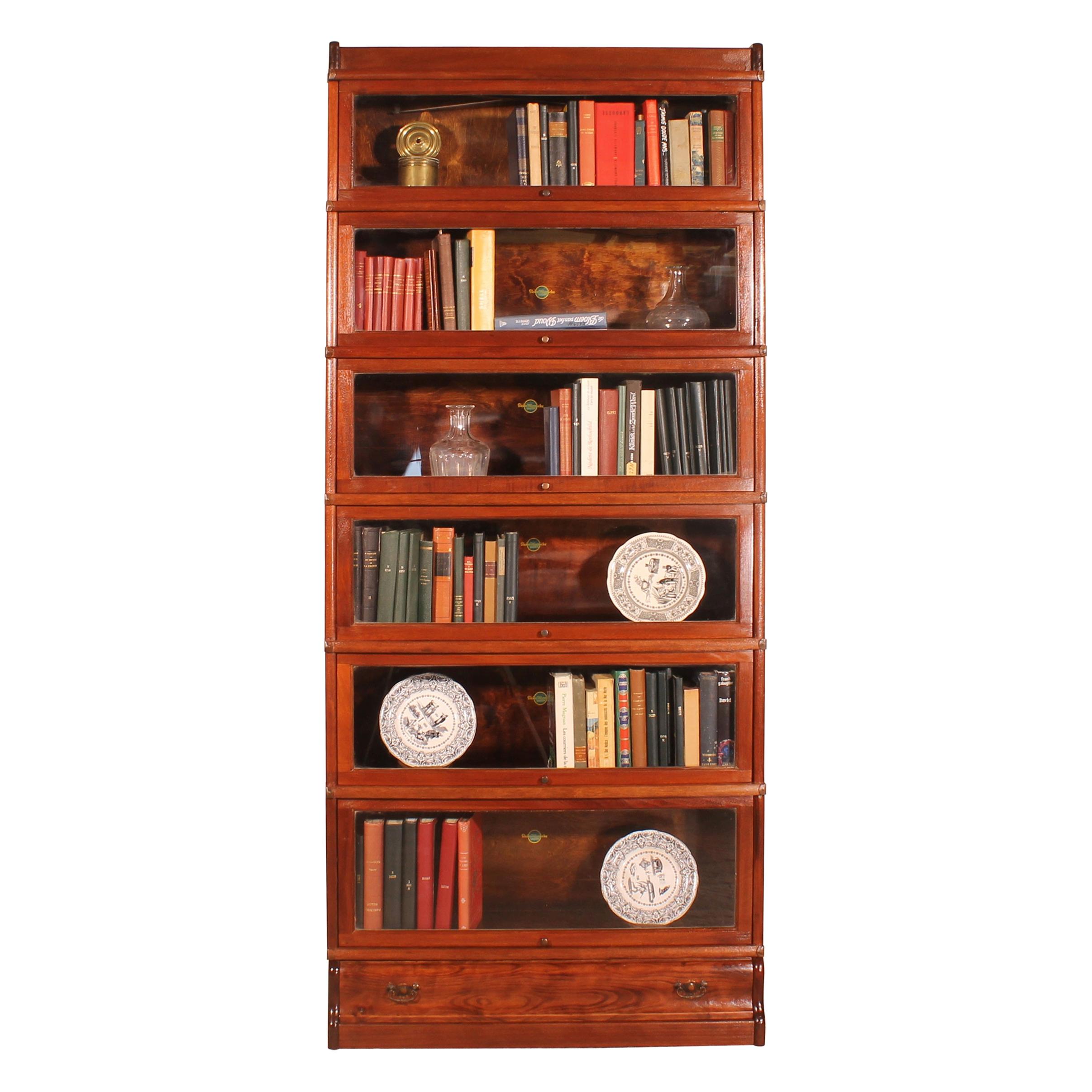 stacking bookcase globe wernicke in walnut For Sale at 1stdibs
