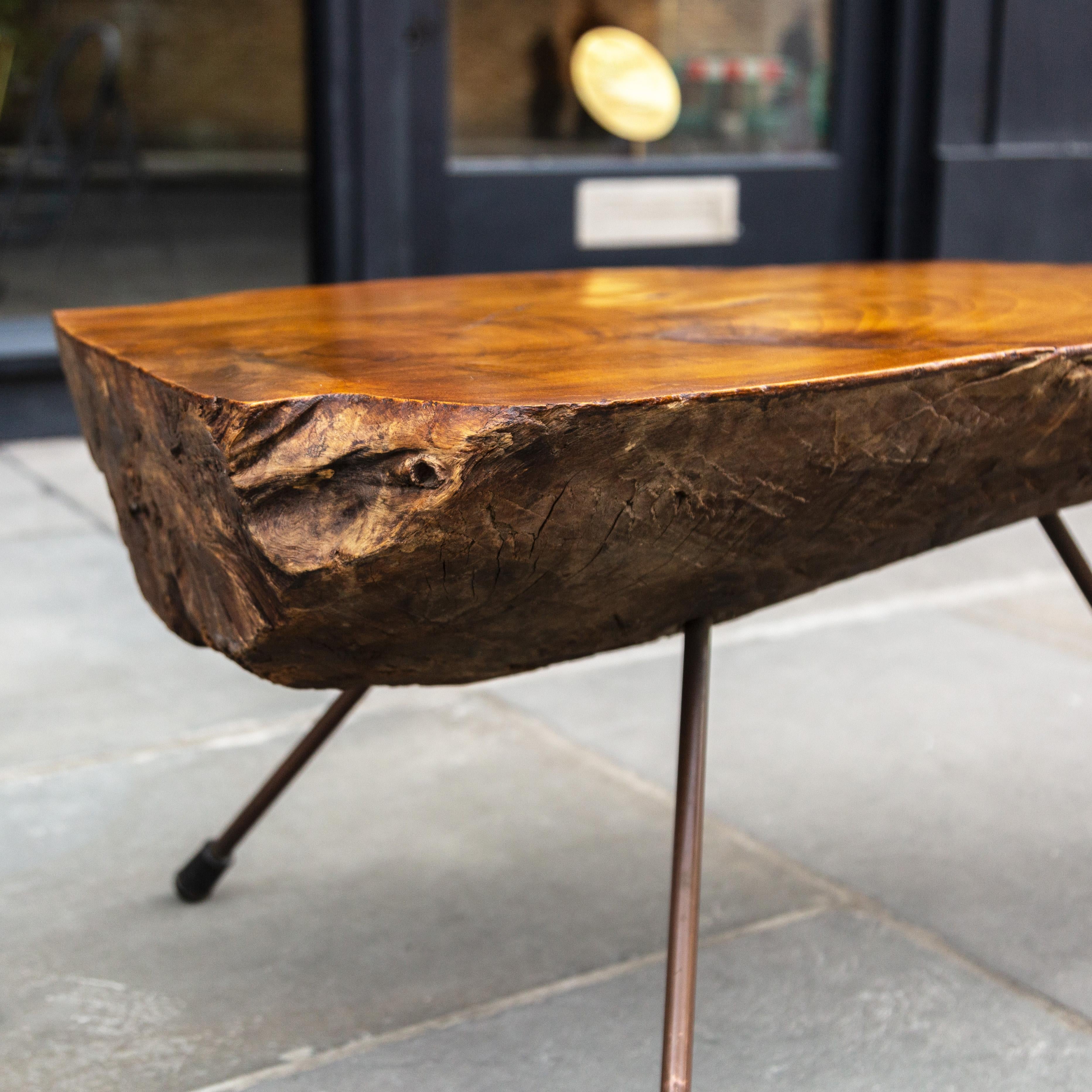 Large Mahogany Tree Trunk Table, Carl Auböck, 1940s For Sale 7