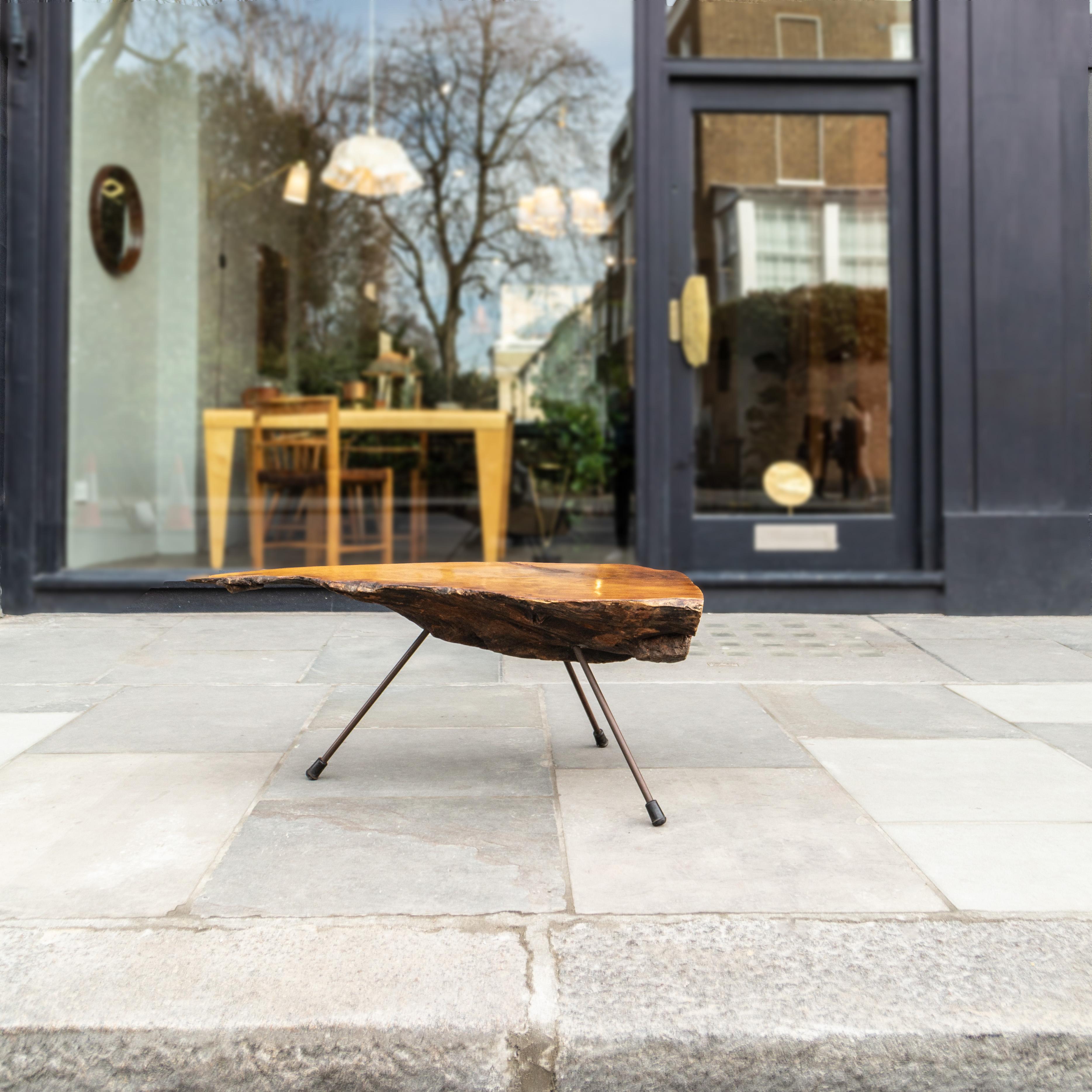 Large Mahogany Tree Trunk Table, Carl Auböck, 1940s For Sale 10