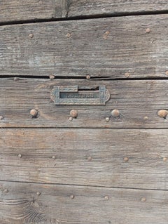 Große Haupteingangstür zweiflügelig genagelt Kastanie, Italien