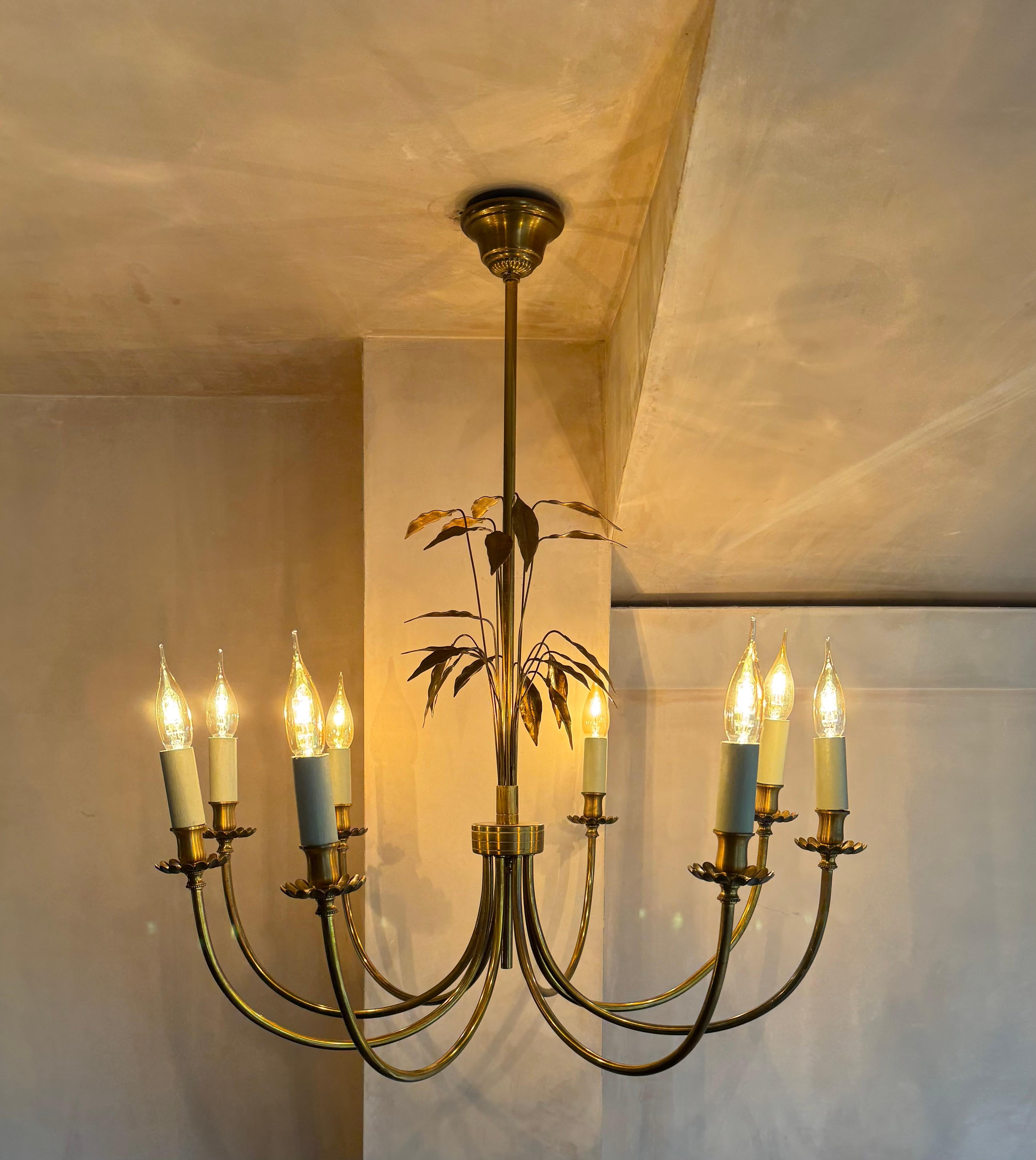 Mid-Century Modern Large Maison Charles Chandelier For Sale