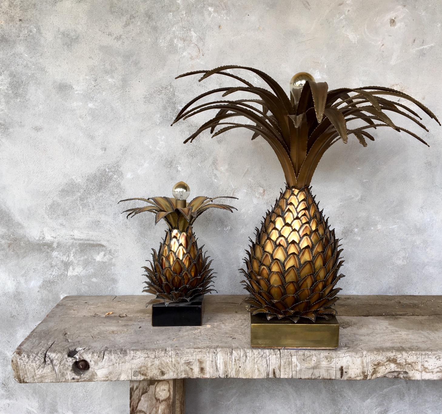 French Large Maison Jansen Brass Pineapple Design Table Lamp