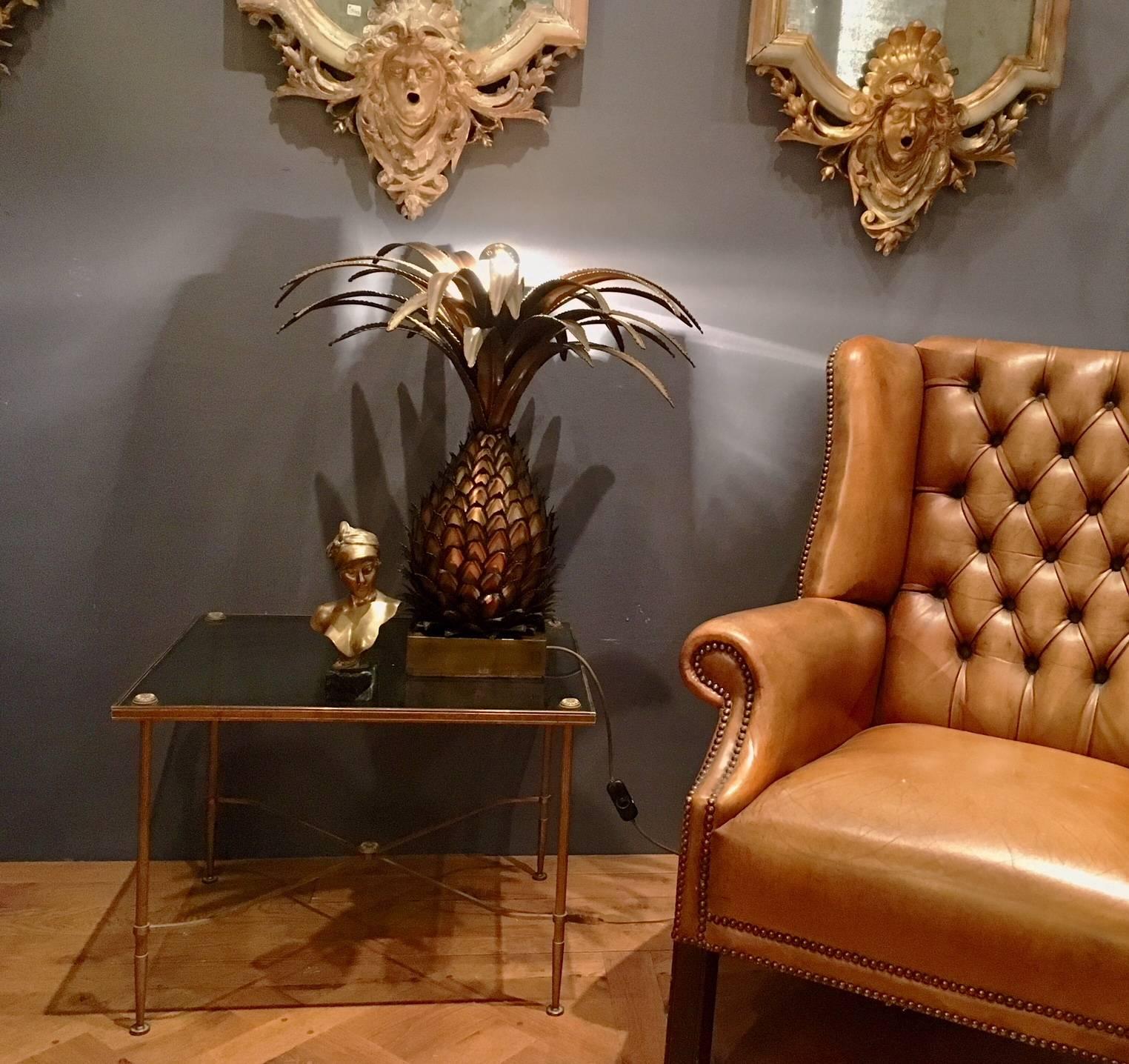 Large Maison Jansen Brass Pineapple Design Table Lamp 2