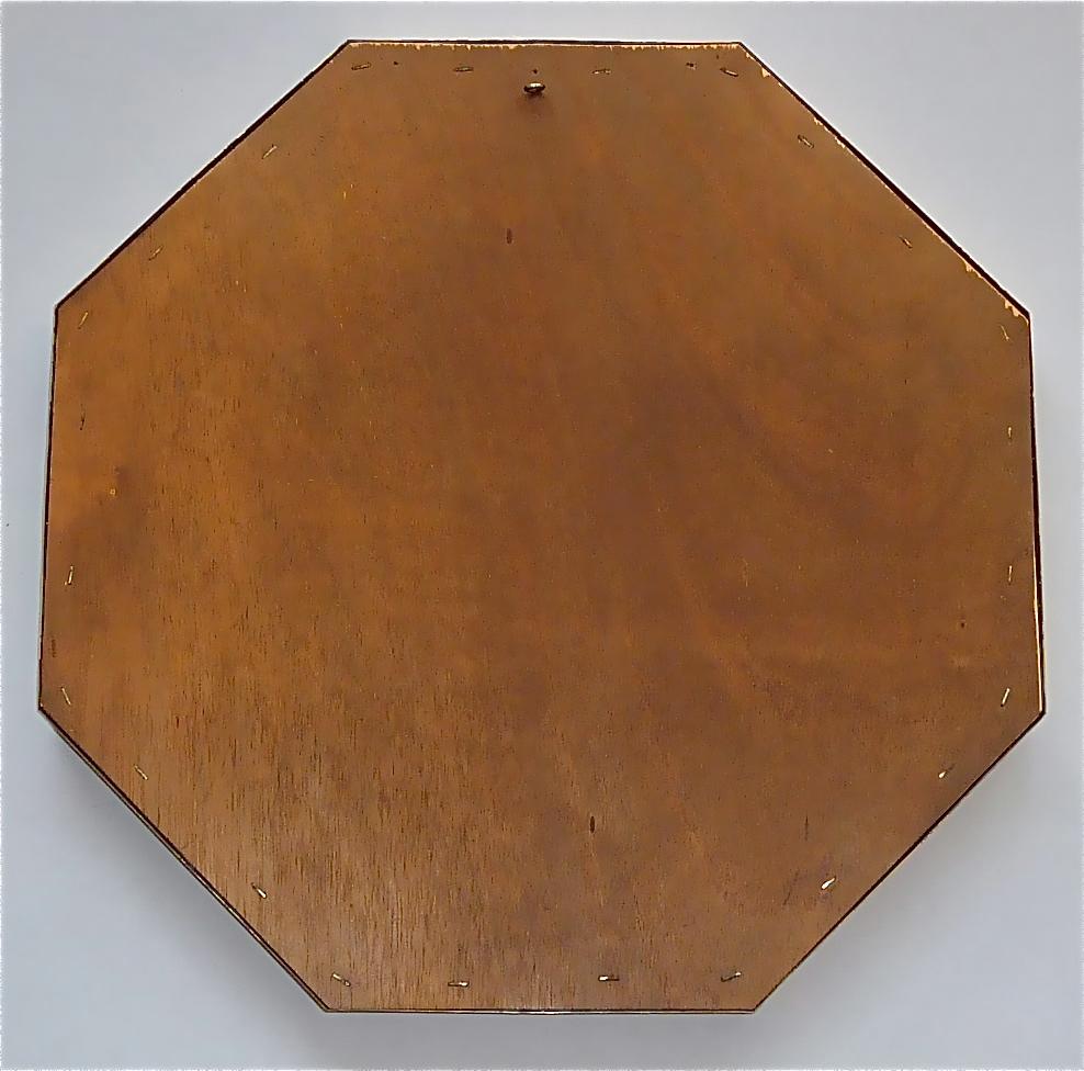 Large Maison Jansen Octagonal Patinated Brass Mirror Crespi Rizzo Style, 1970s For Sale 9