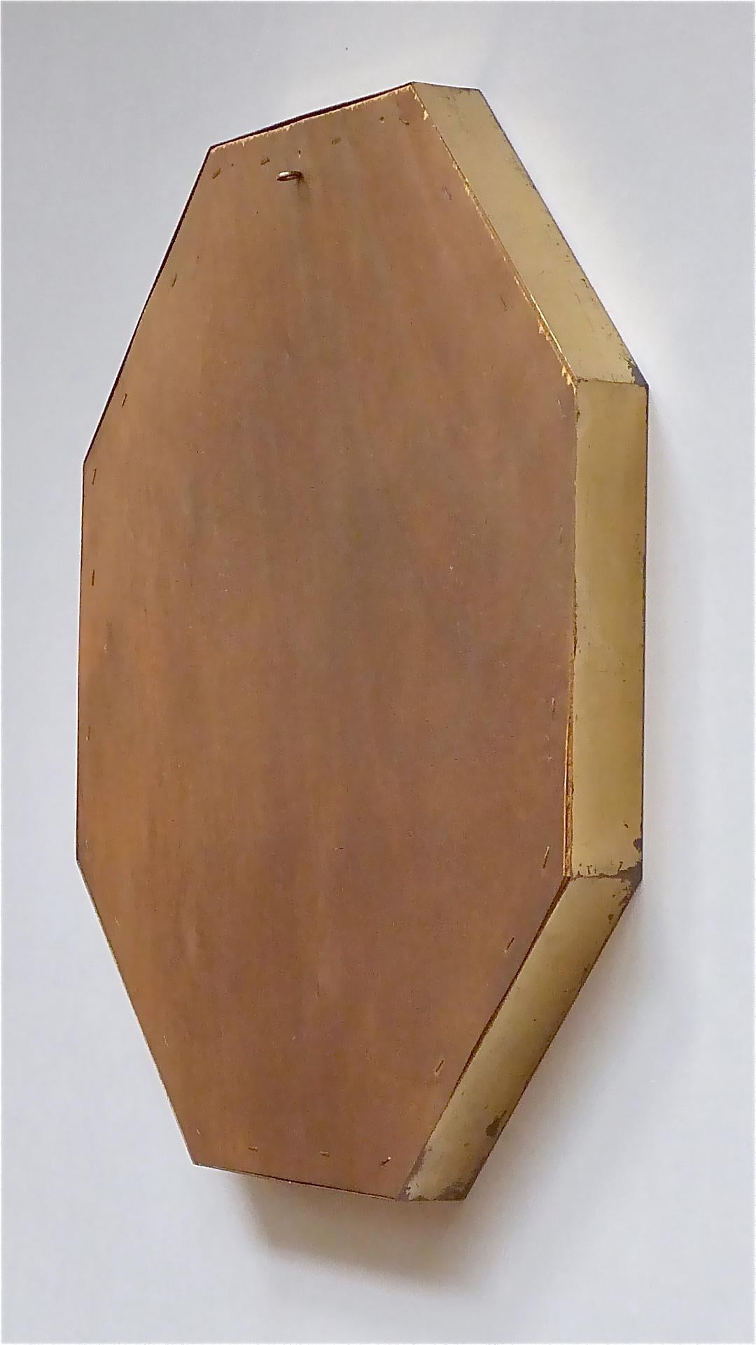 Large Maison Jansen Octagonal Patinated Brass Mirror Crespi Rizzo Style, 1970s For Sale 10