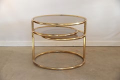 Large Maison Jansen Style Gold-Plated 3-Tier Turning Top Side Table