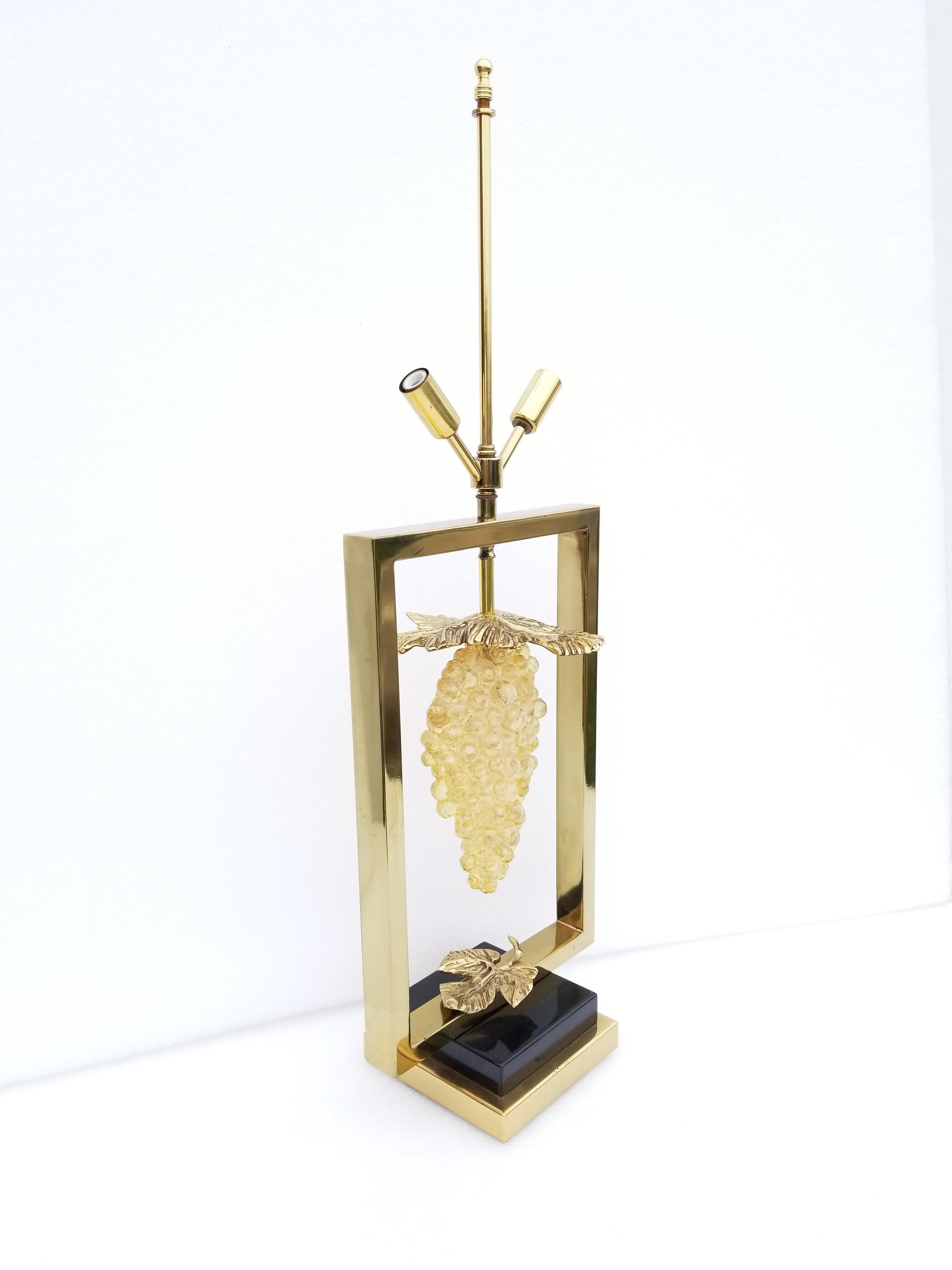 Brass Large Maison Lancel Table Lamp, 2 Available For Sale