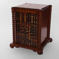 Large Maitland Smith Walnut, Burl, & Specimen Marble Wine Cask, Faux Book, 20th