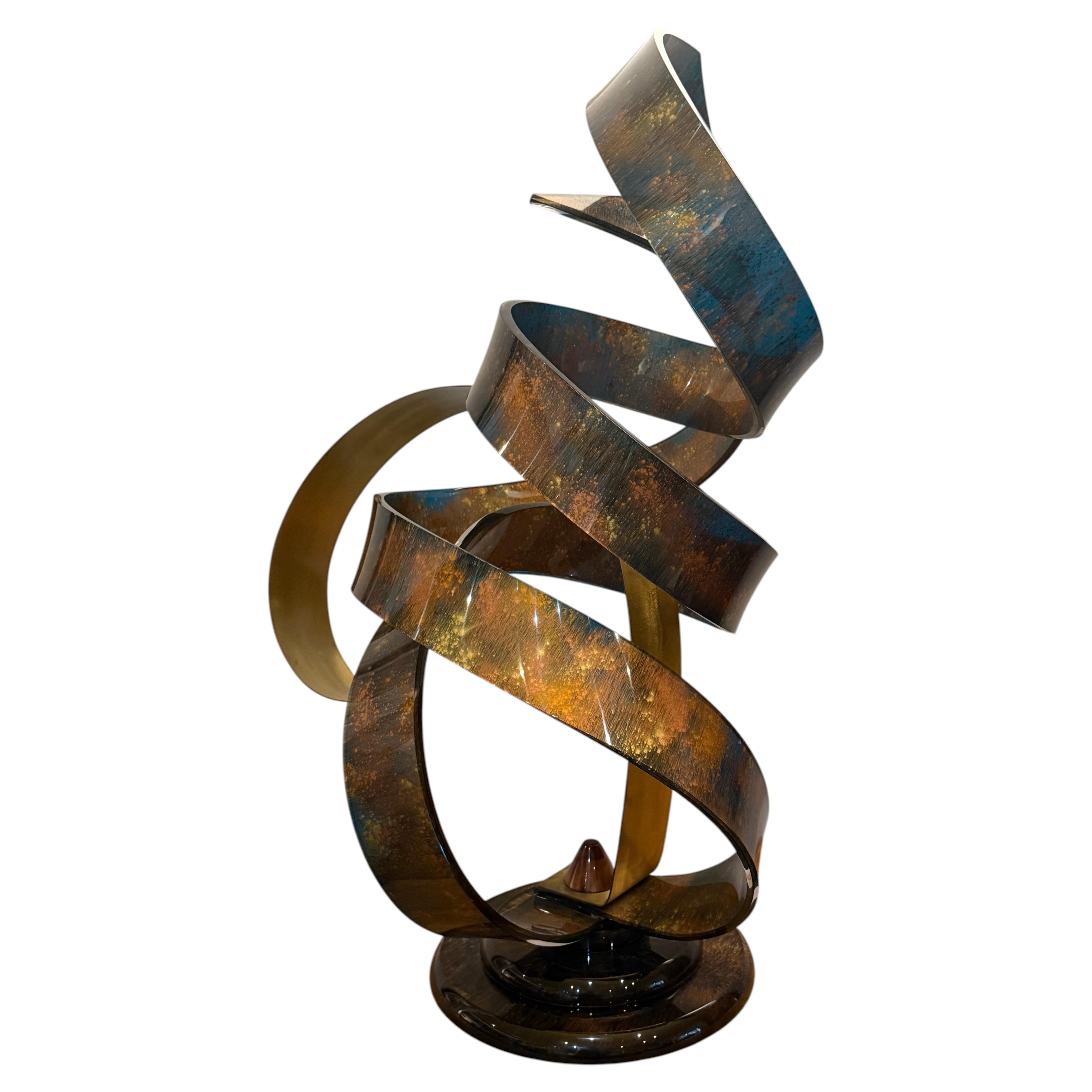 Large Majestic Abstract Post-Modern Lucite Sculpture by Shlomi Haziza